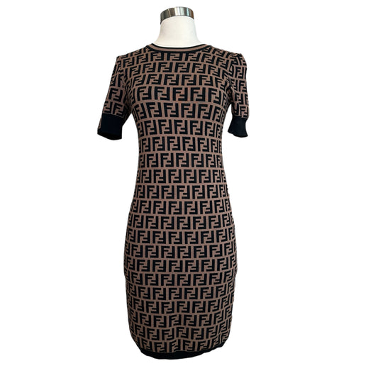 Logo Brown Dress - XS
