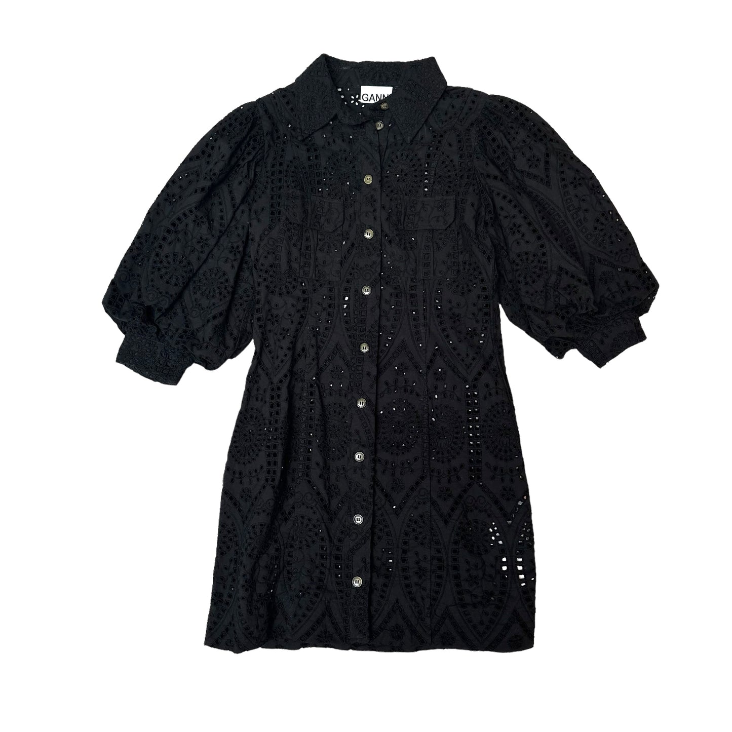 Black Eyelets Dress - S