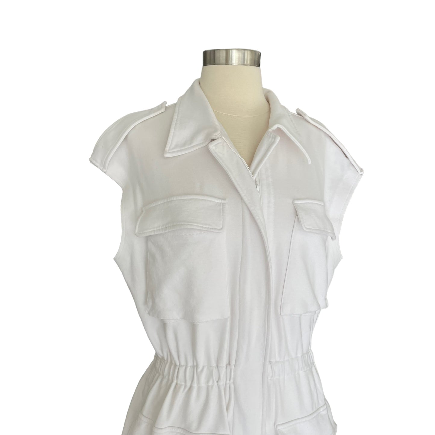 White Cargo Jumpsuit - M