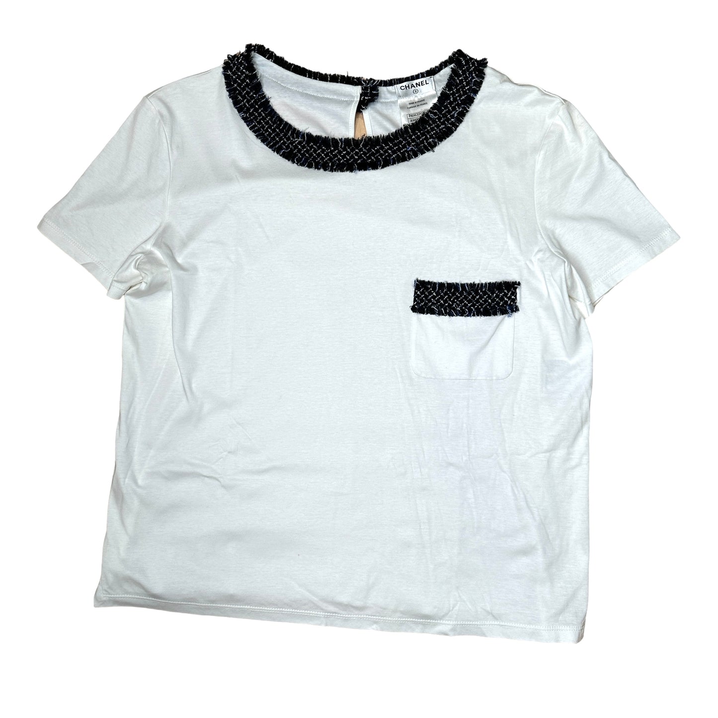 Tweed Trim T-Shirt - S