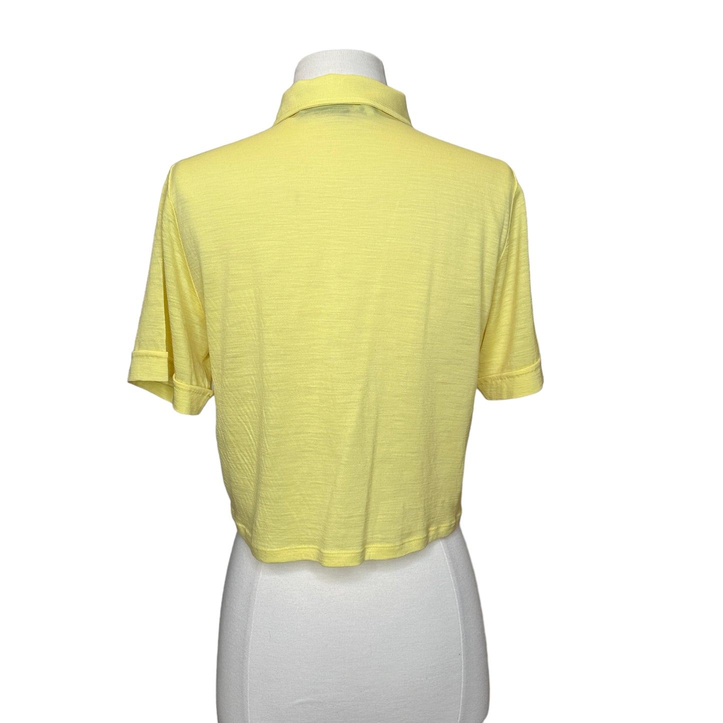 Yellow Oversized Cropped Polo - XS
