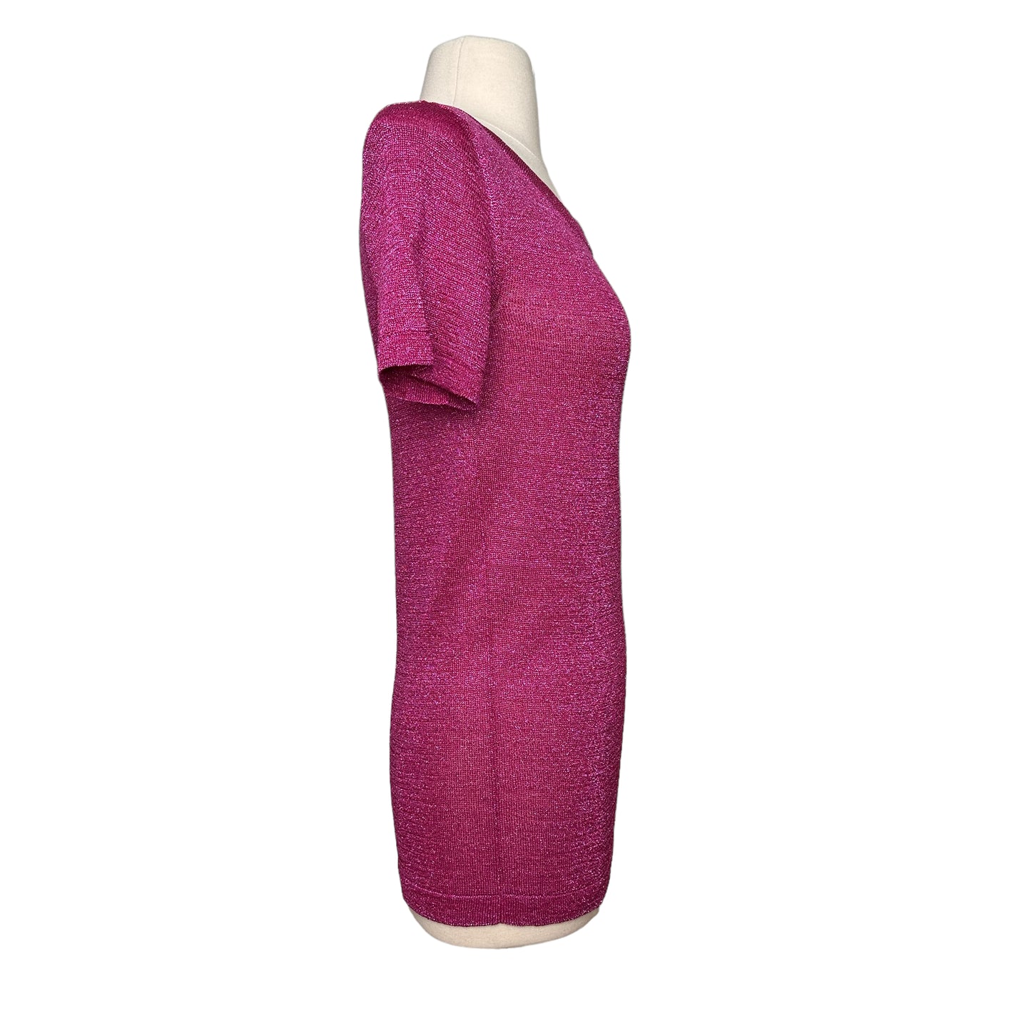 Deep Pink Metallic Top - S