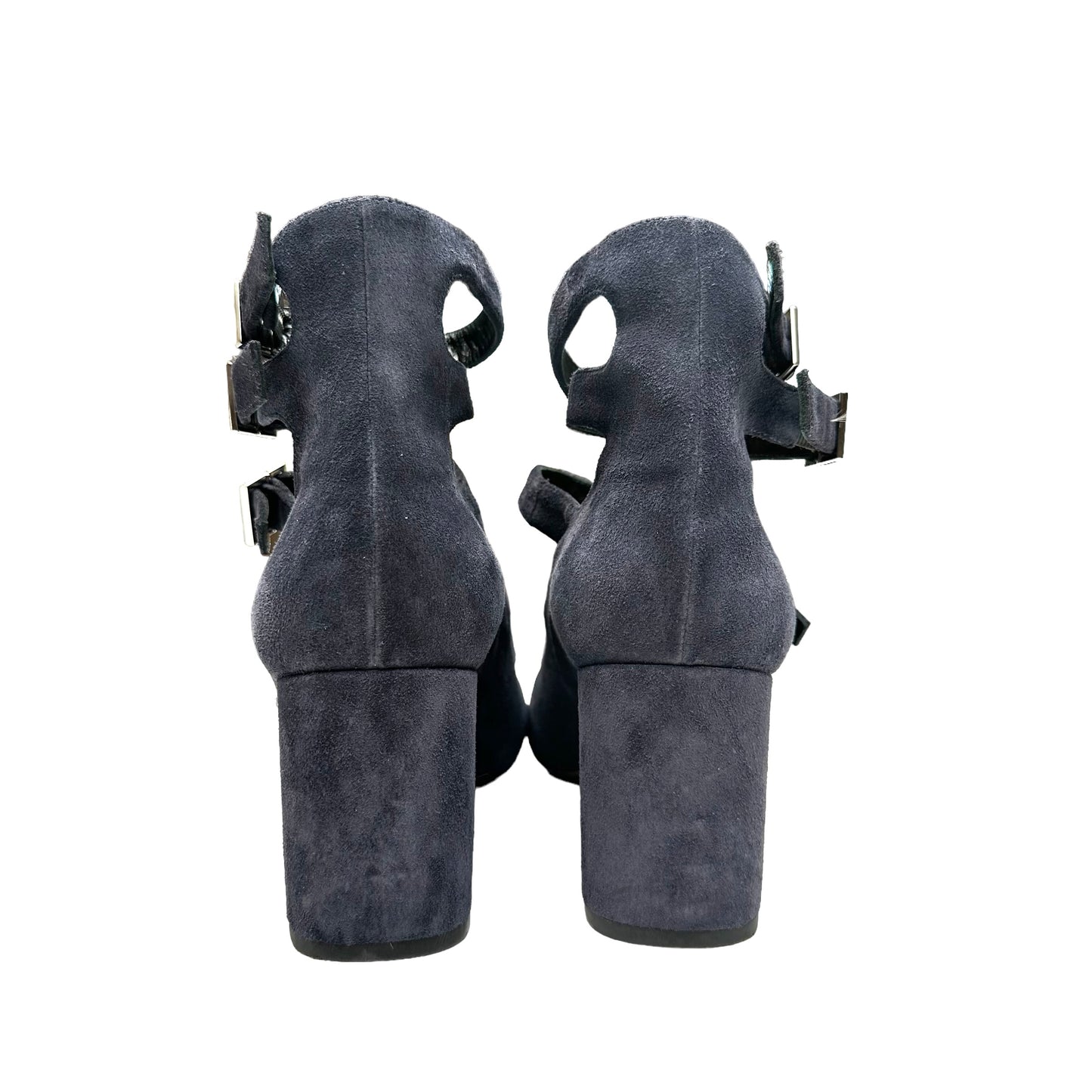 Navy Suede Heels - 9