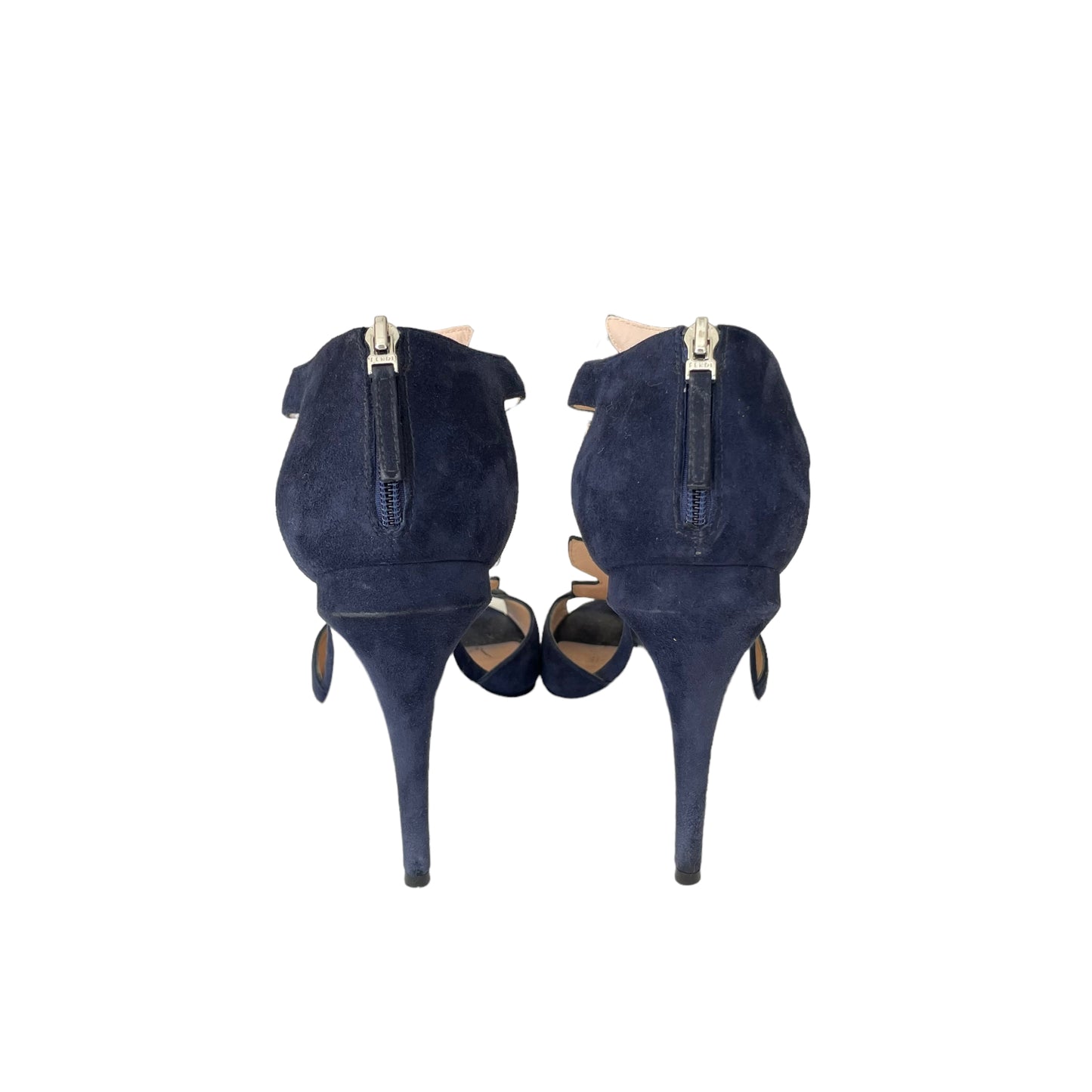Navy Suede & Leather Heels - 8