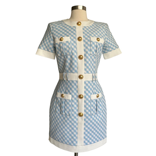 Blue & White Dress - S