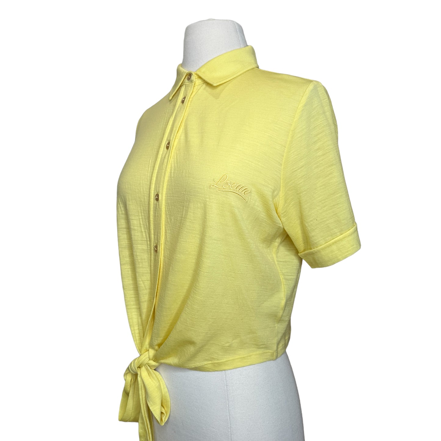 Yellow Oversized Cropped Polo - XS