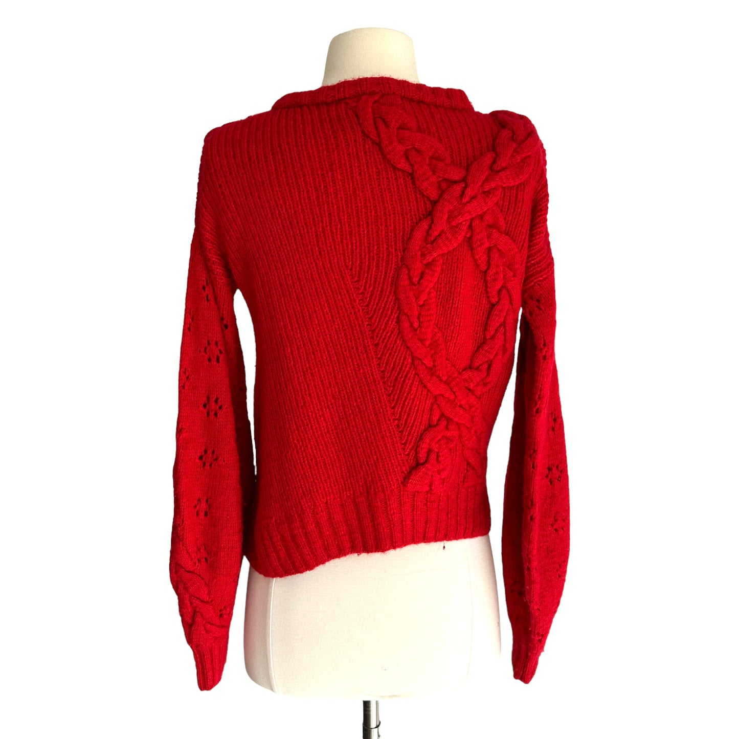 Red Asymmetrical Sweater - S