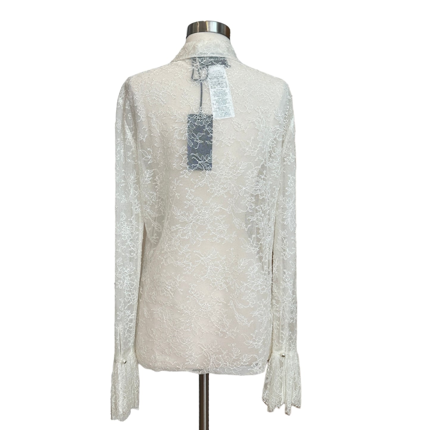 White Logo Laced Shirt - L