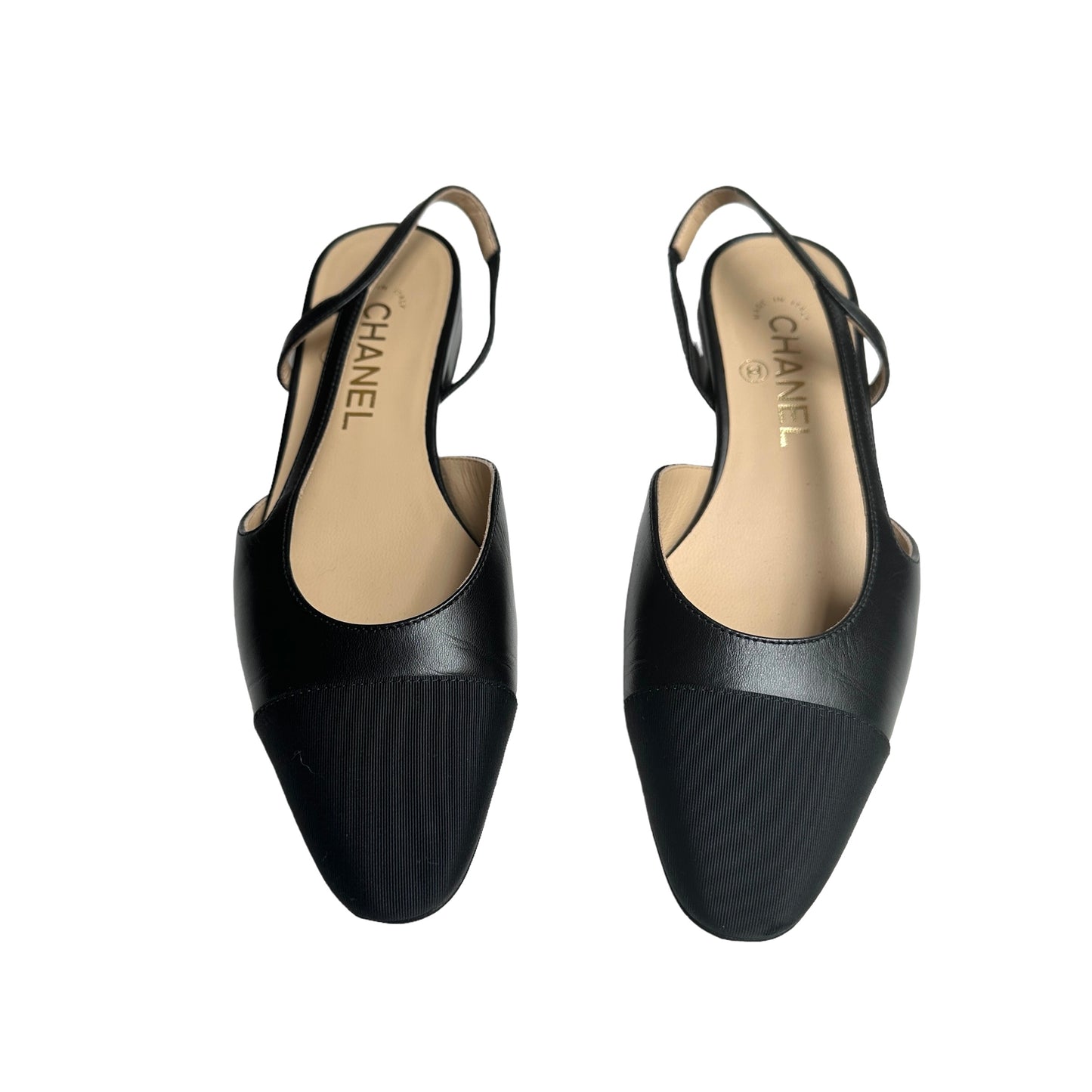 Black Grosgrain Slingbacks - 7