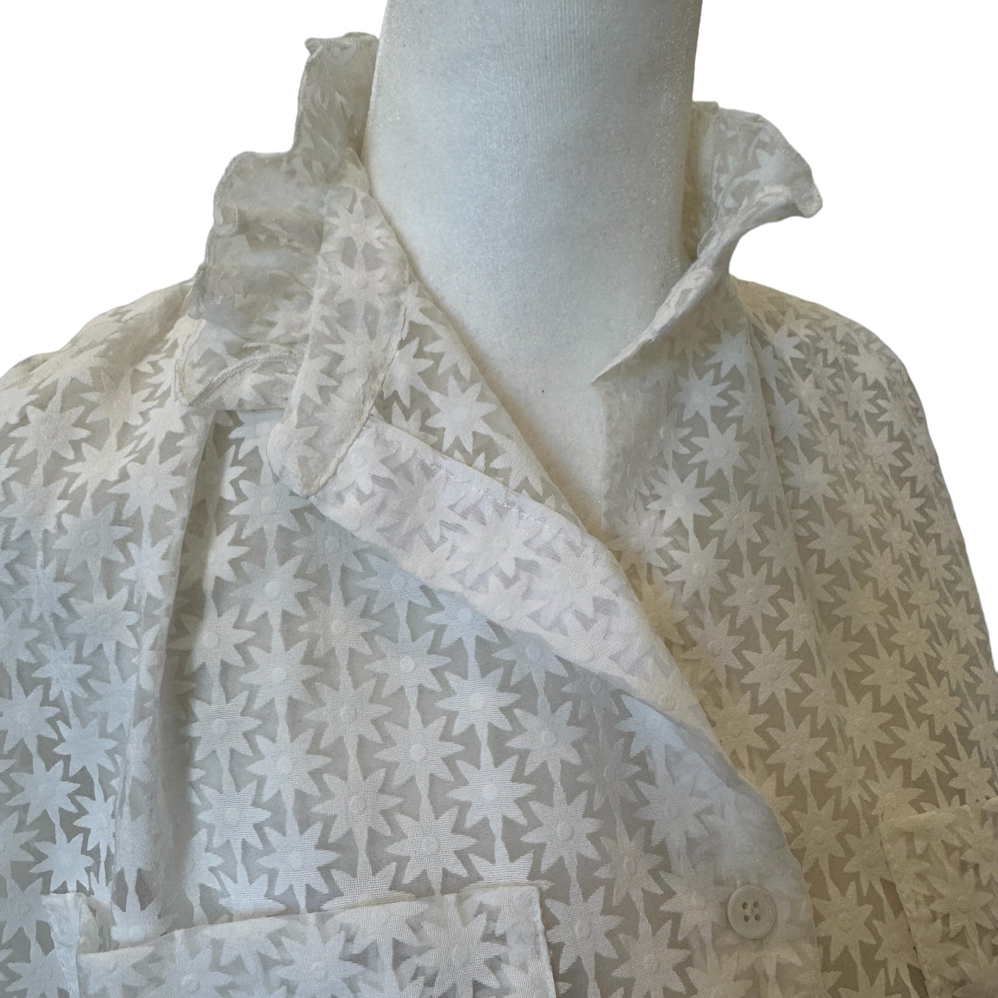 White Floral Shirt - M