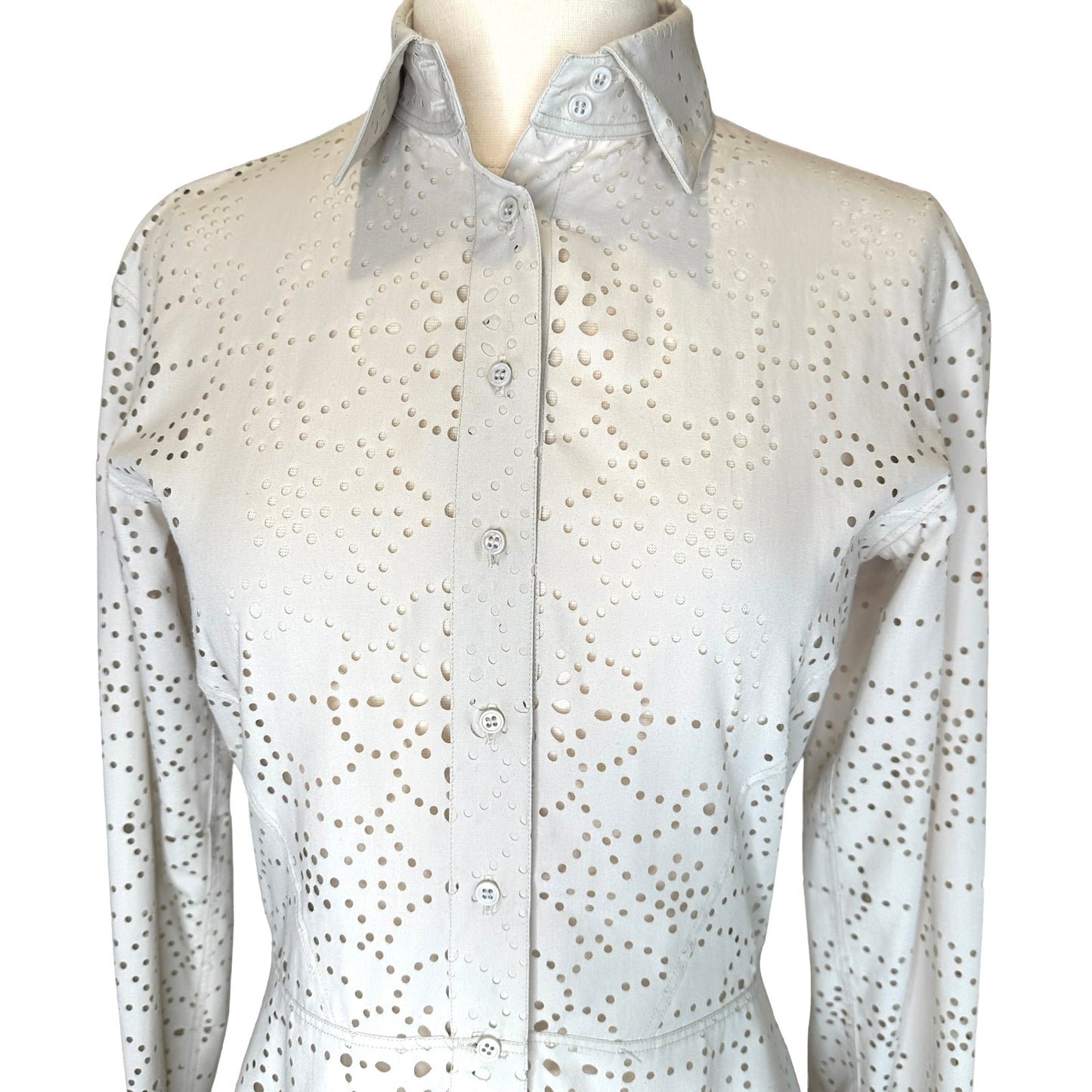 Eyelet Cream Shirt - S