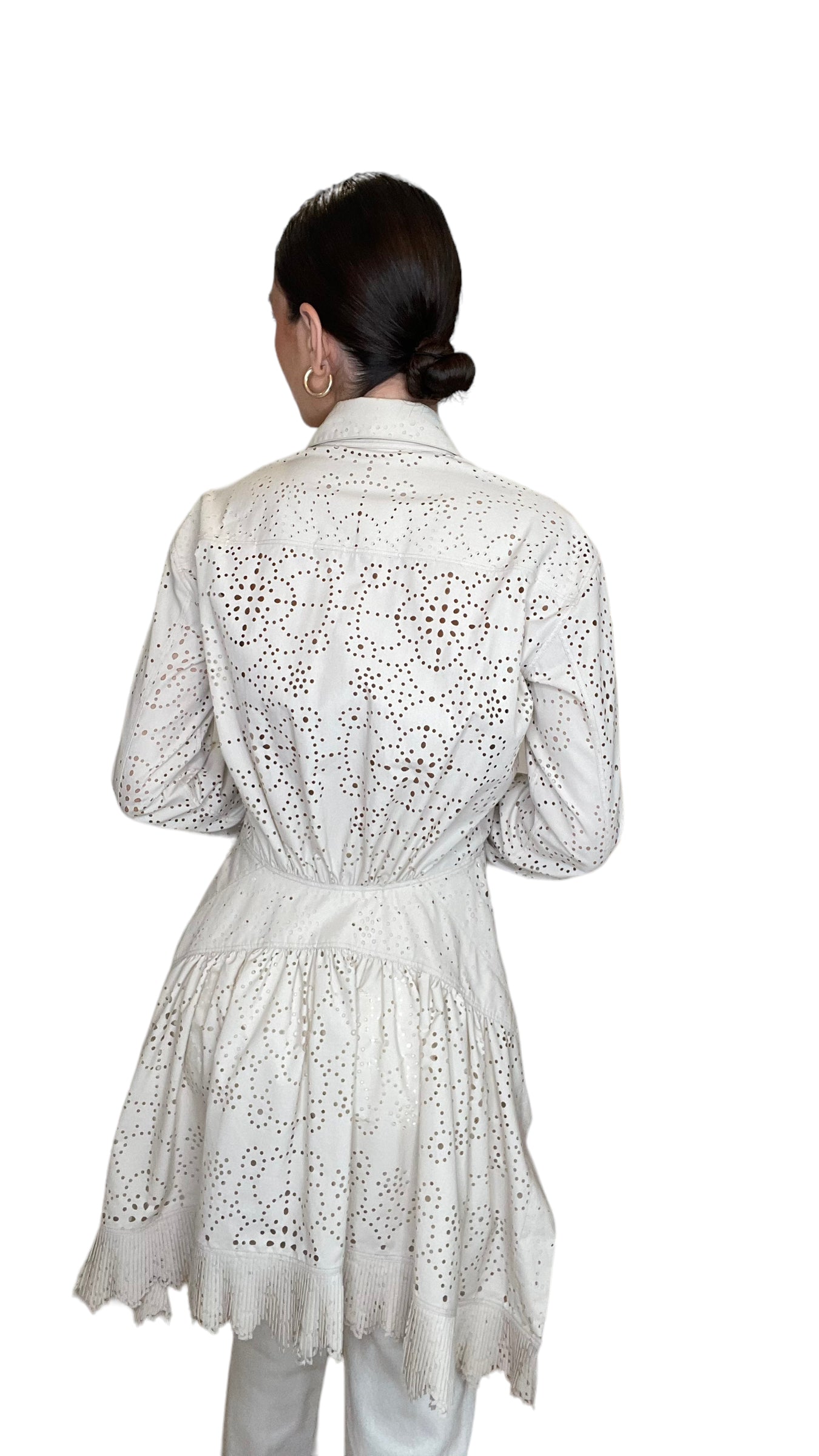 Eyelet Cream Shirt - S