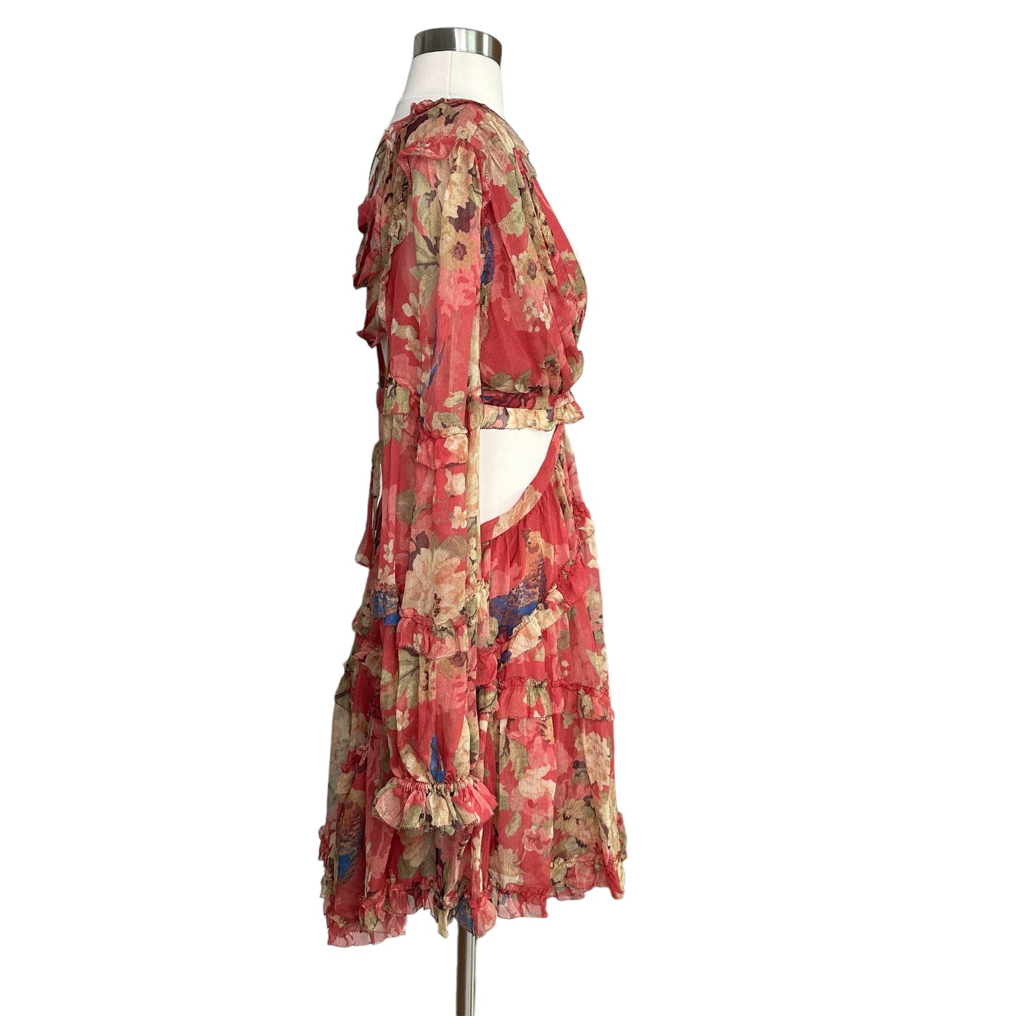 Floral Silk Dress - M