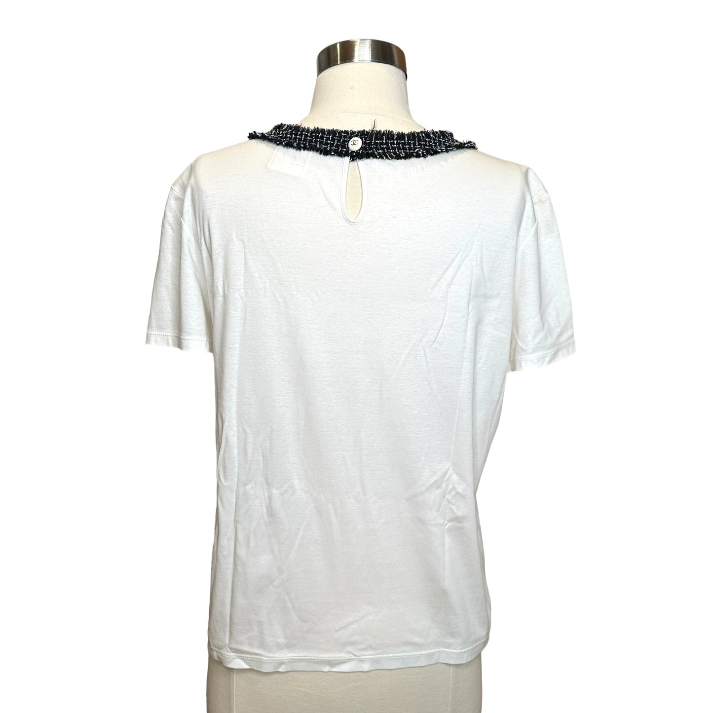 Tweed Trim T-Shirt - S
