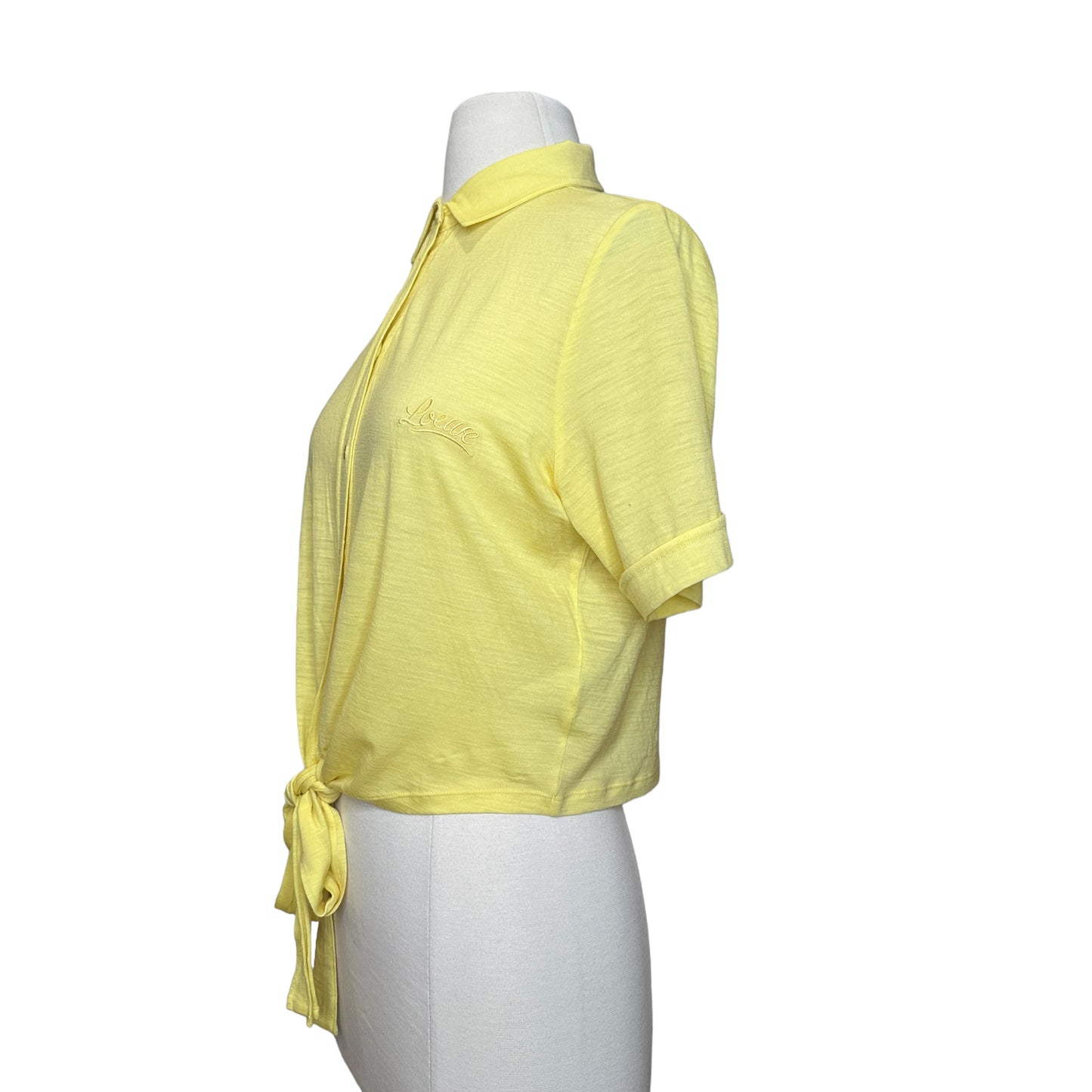 Yellow Oversized Cropped Polo - XS