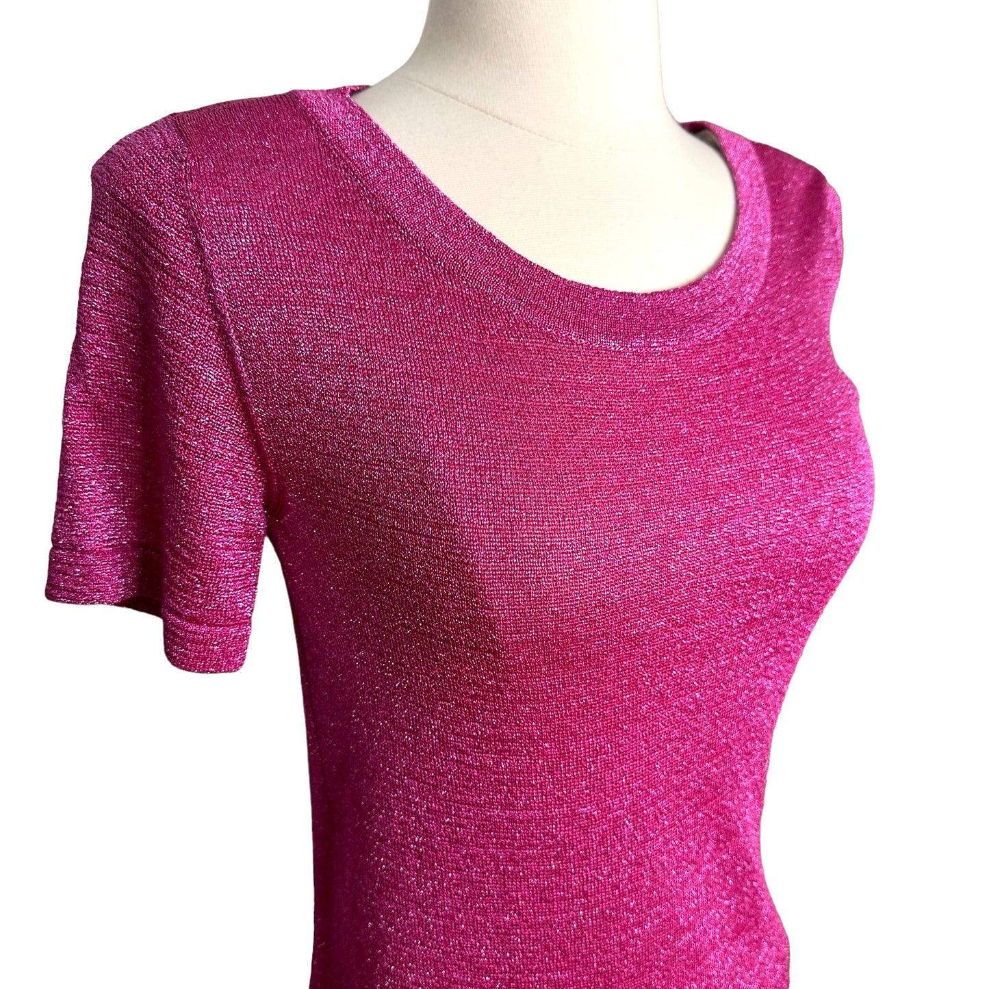 Deep Pink Metallic Top - S