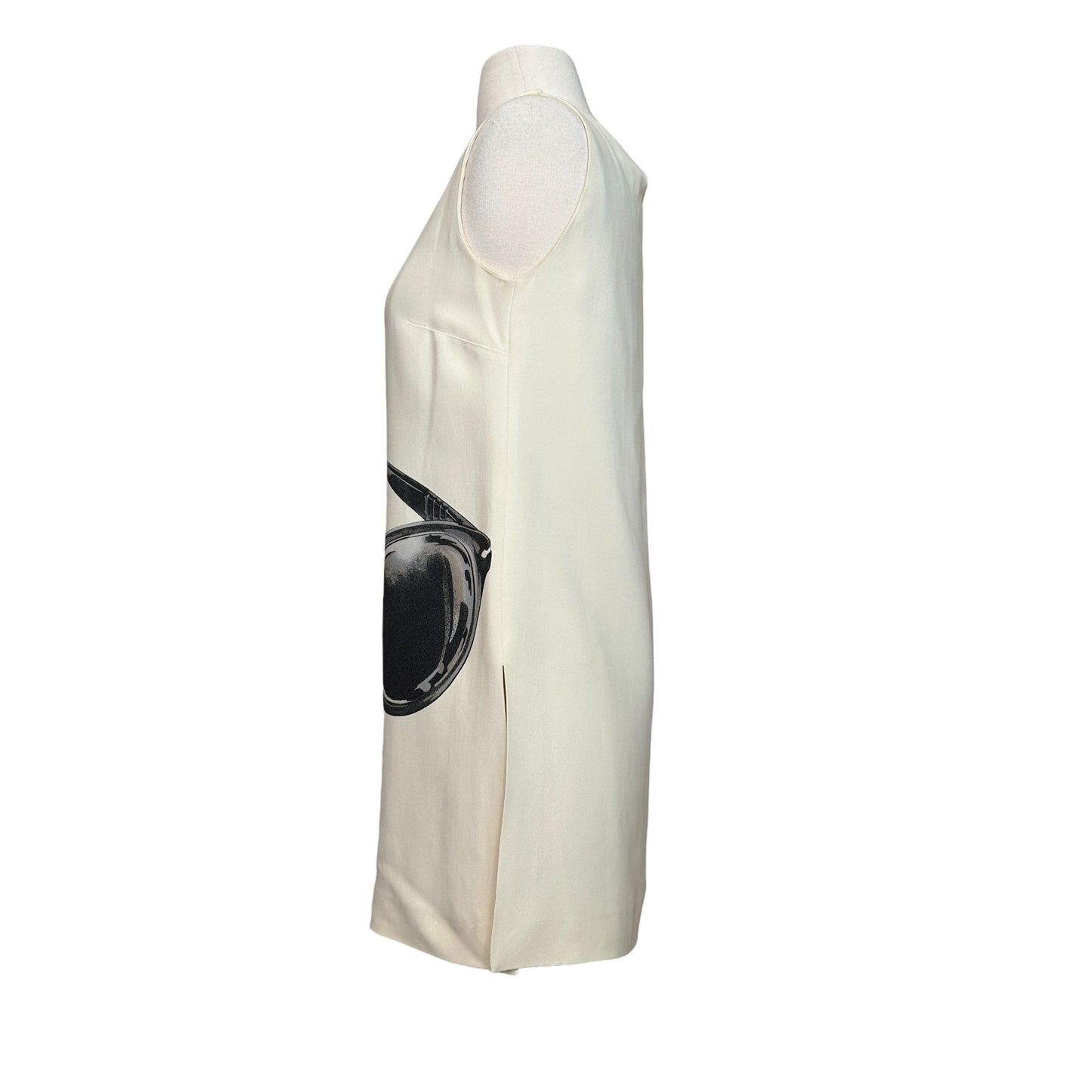 Printed Ivory & Black Dress - M