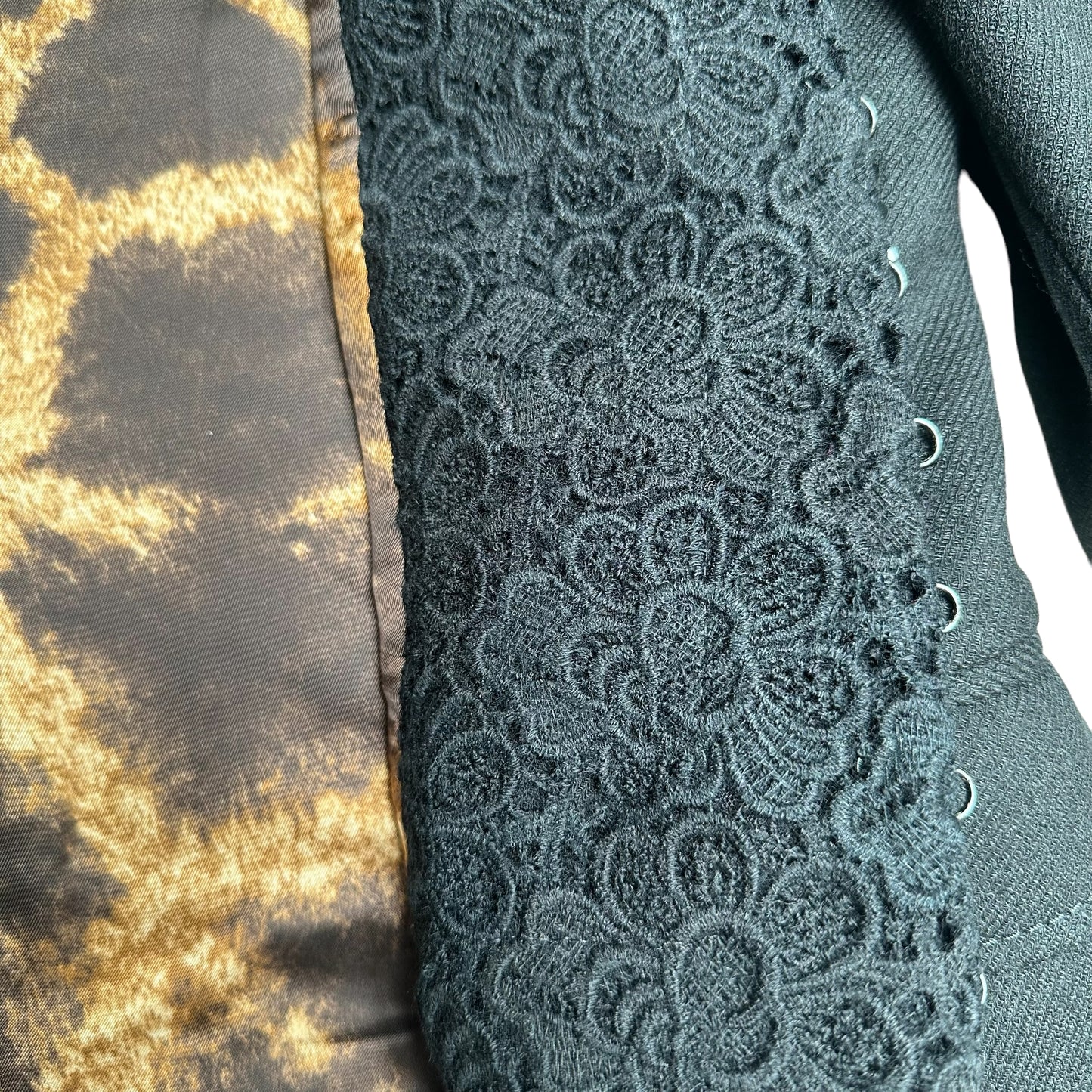 Black Lace, Faux-Pearl & Sequins Jacket - L