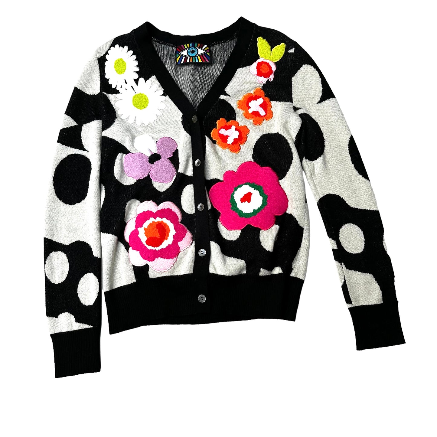 Black & White Floral Cardigan - S