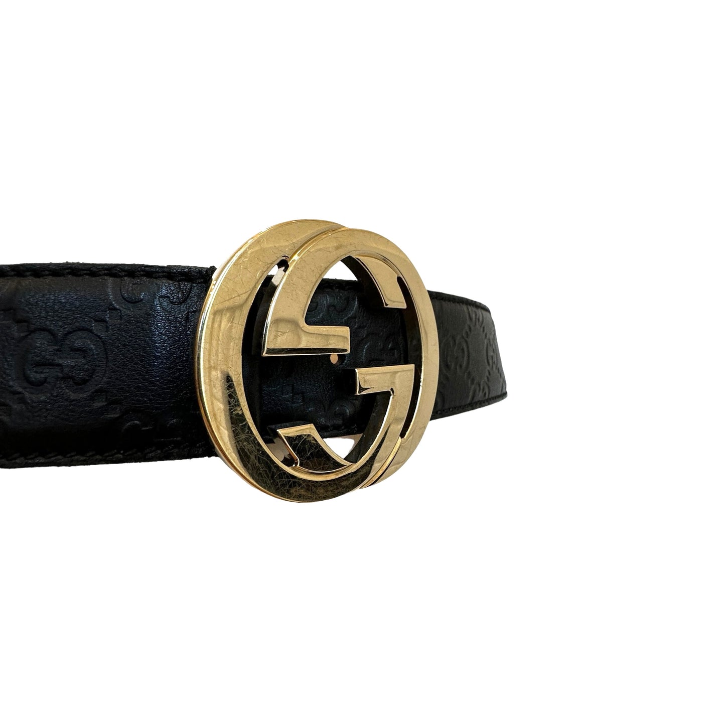 GG Monogram Leather Belt - L