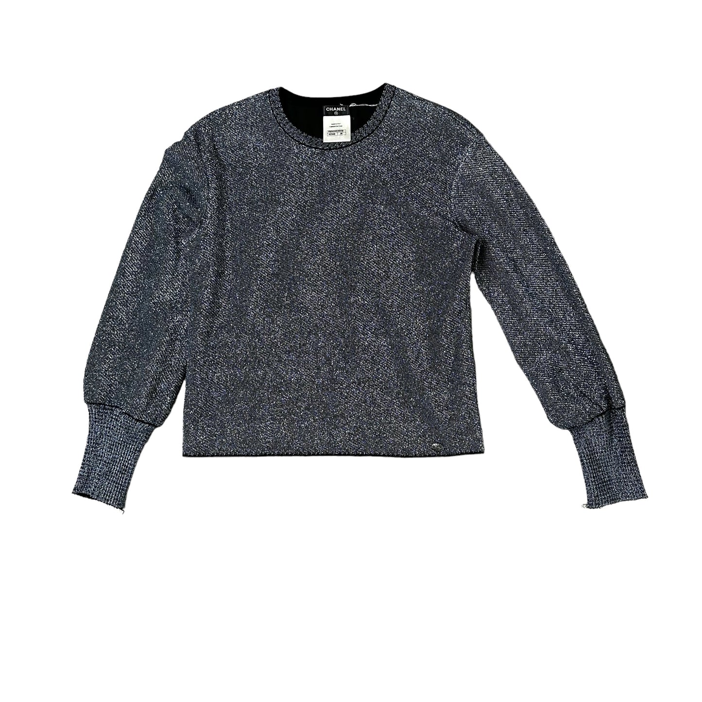 Metallic Silver Sweater - S