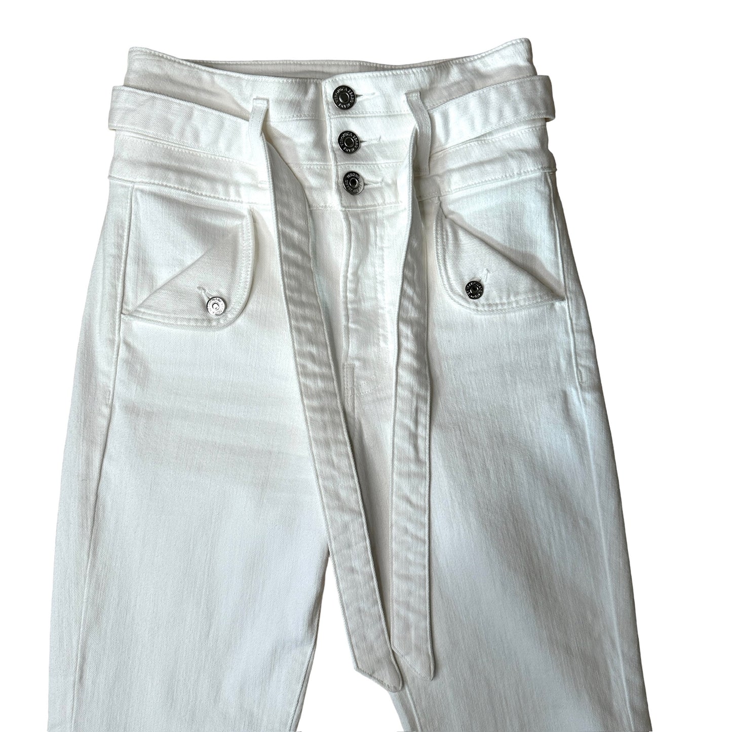 White Tie Waist Jeans - 25