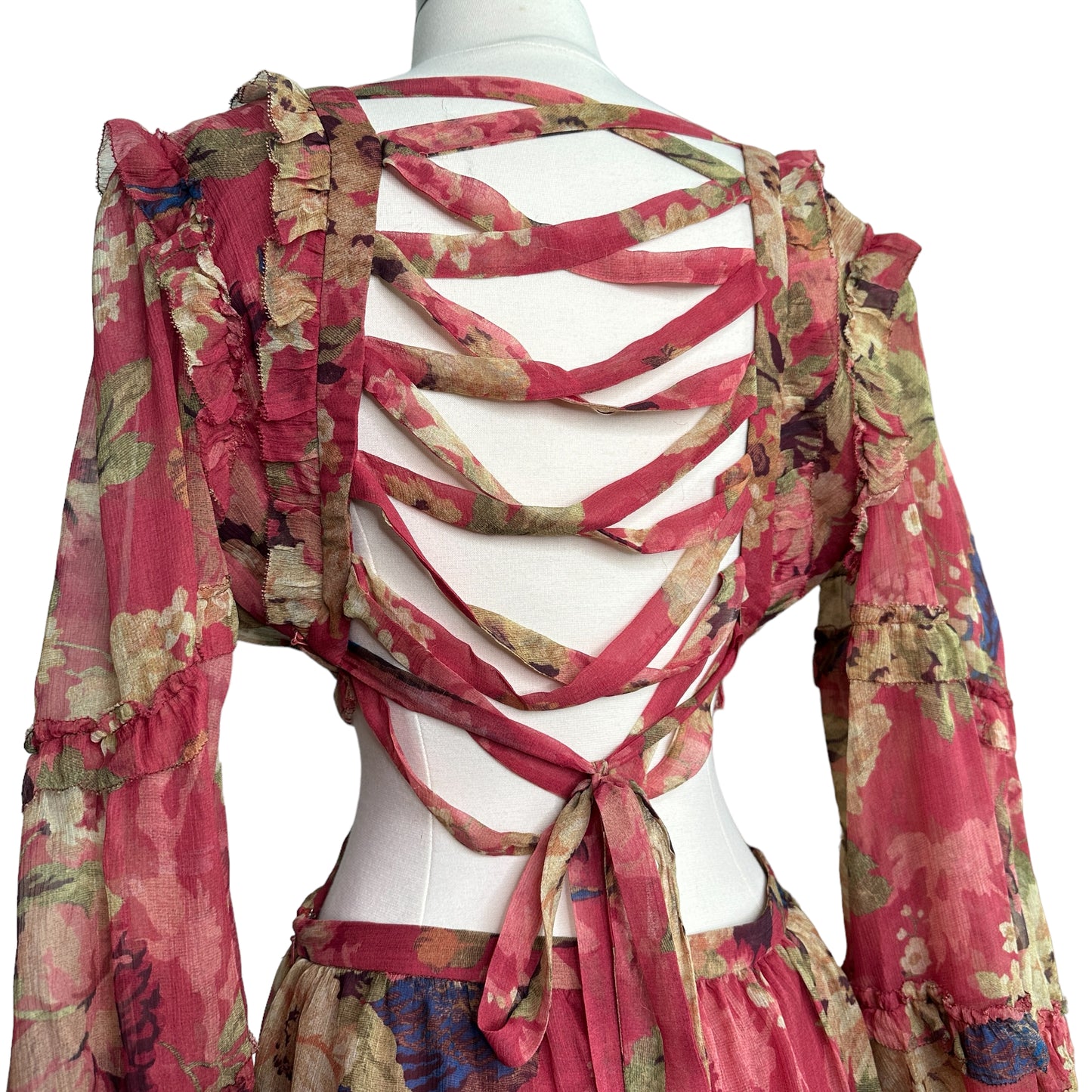 Floral Silk Dress - M