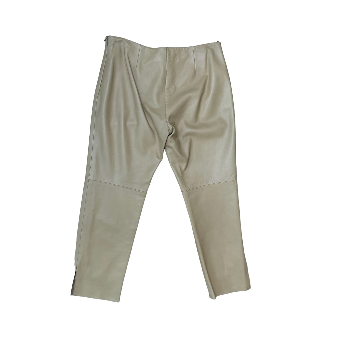 Cream Leather Pants - 42
