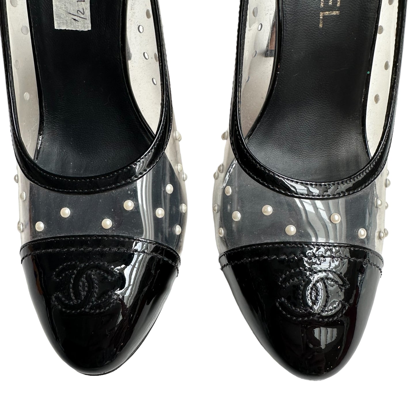 PVC & Faux Pearl Heels - 10