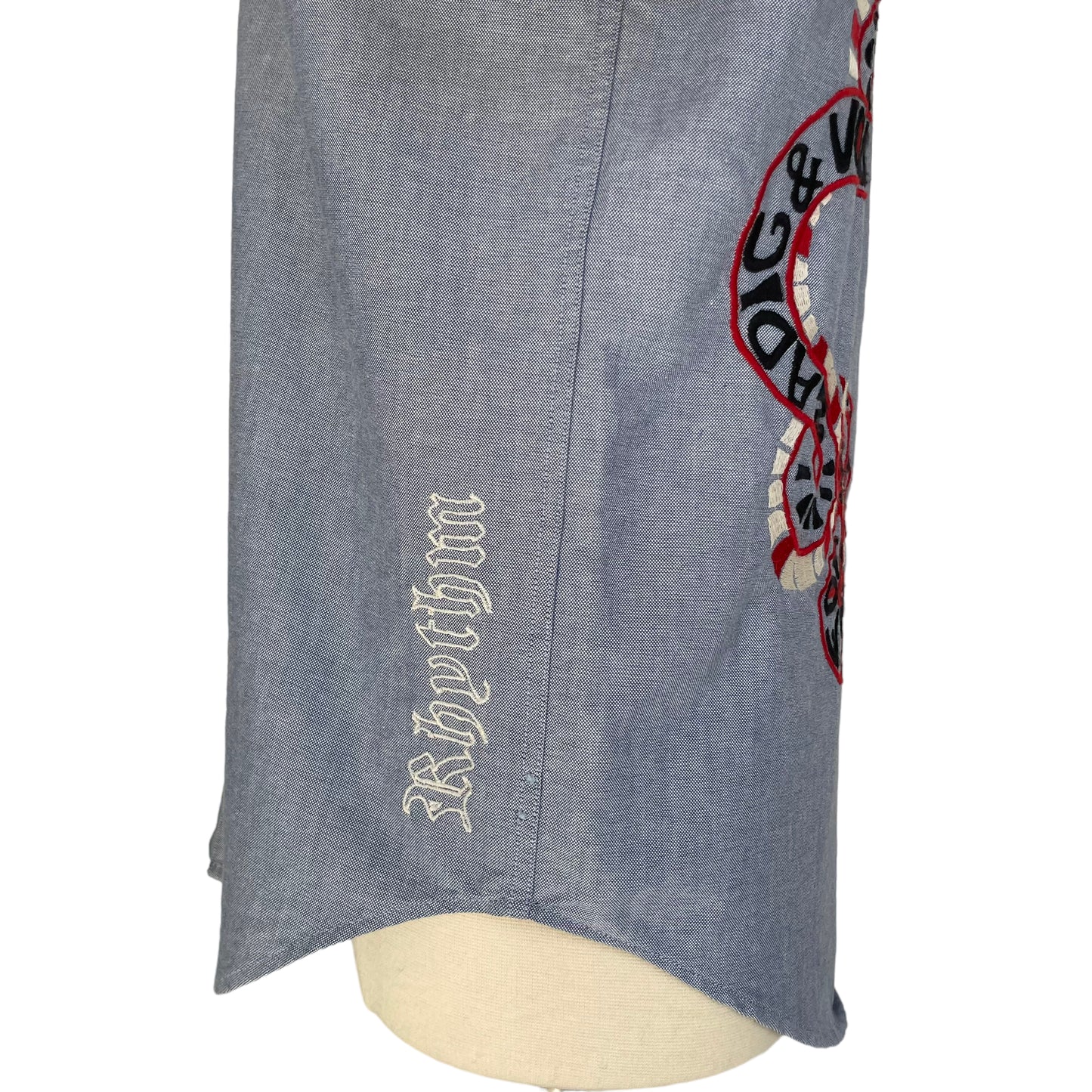 Embroidered Blue Collar Shirt - S/M