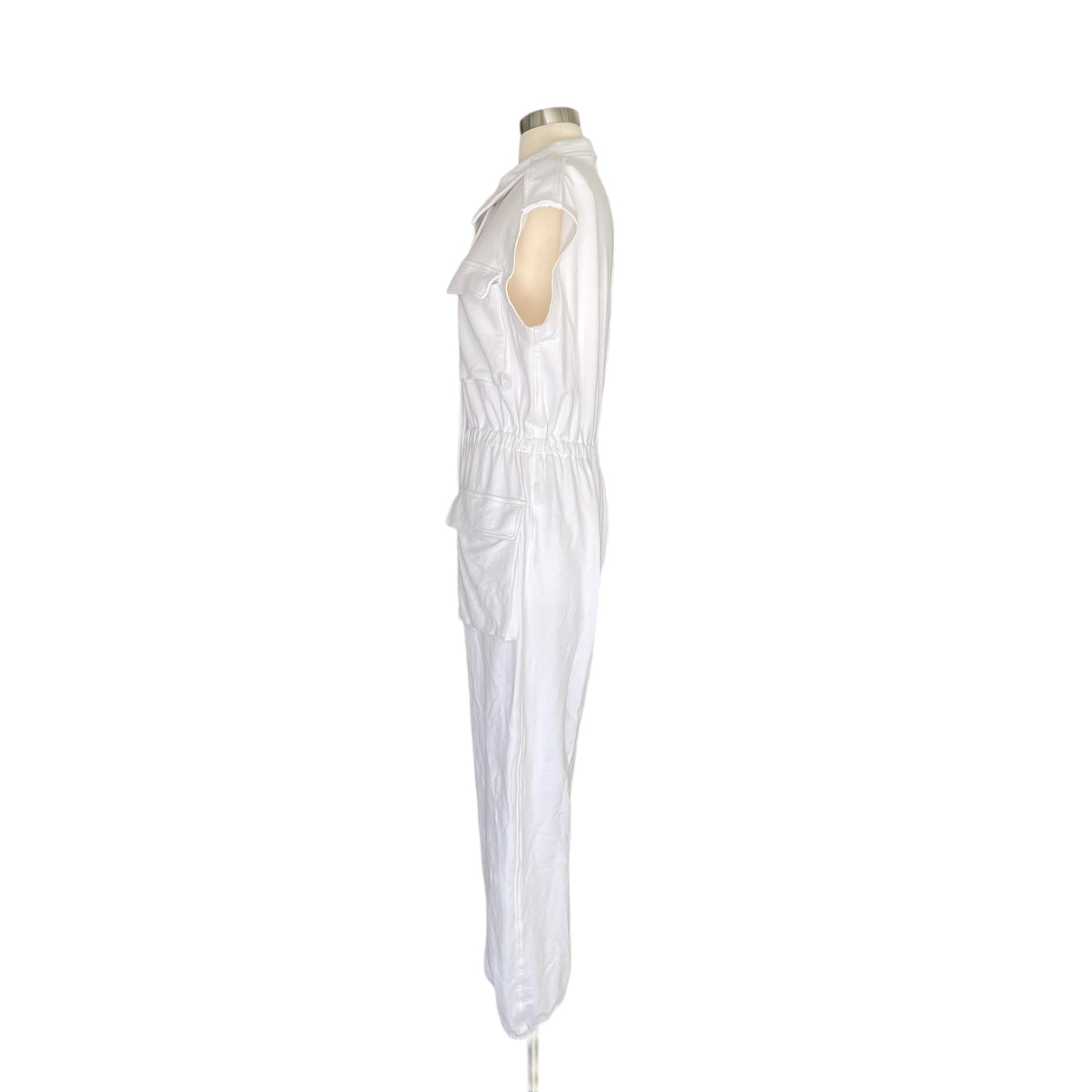 White Cargo Jumpsuit - M