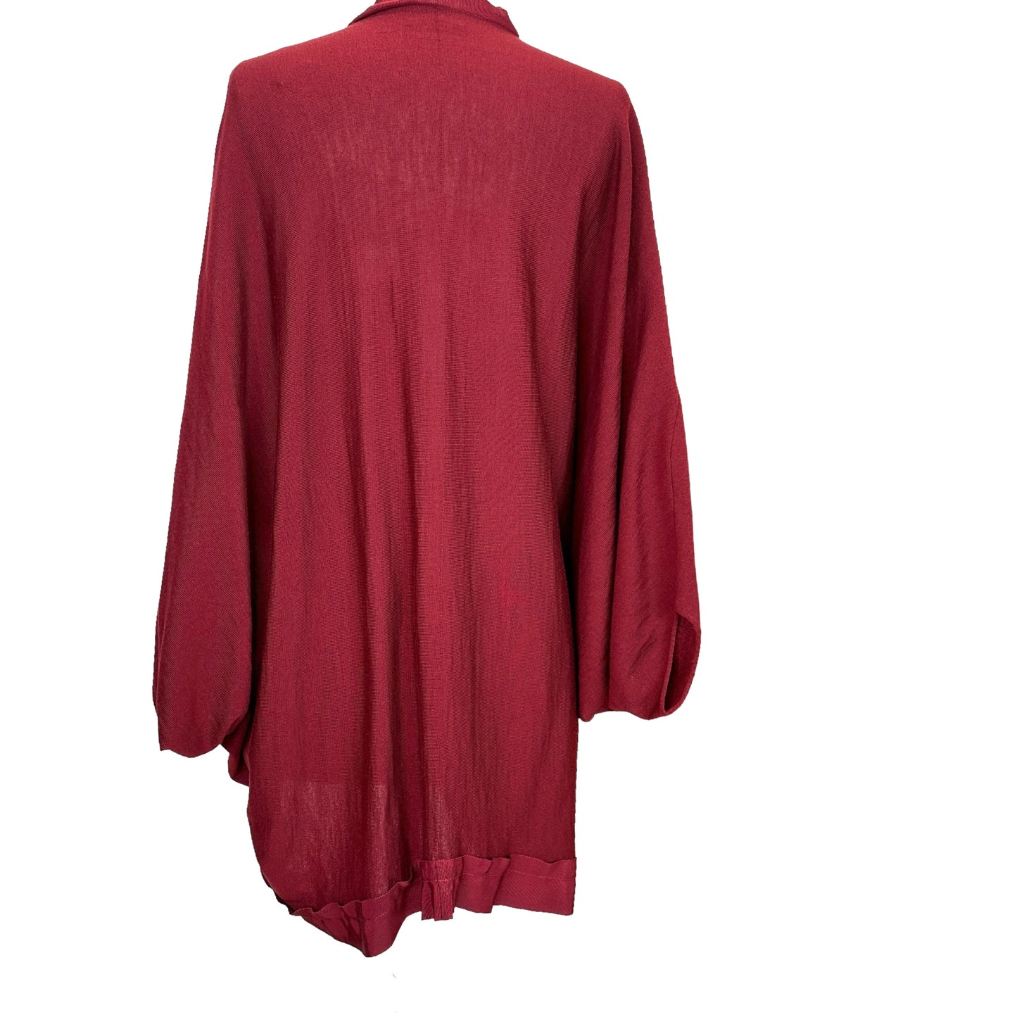 Red Wool Cardigan - L