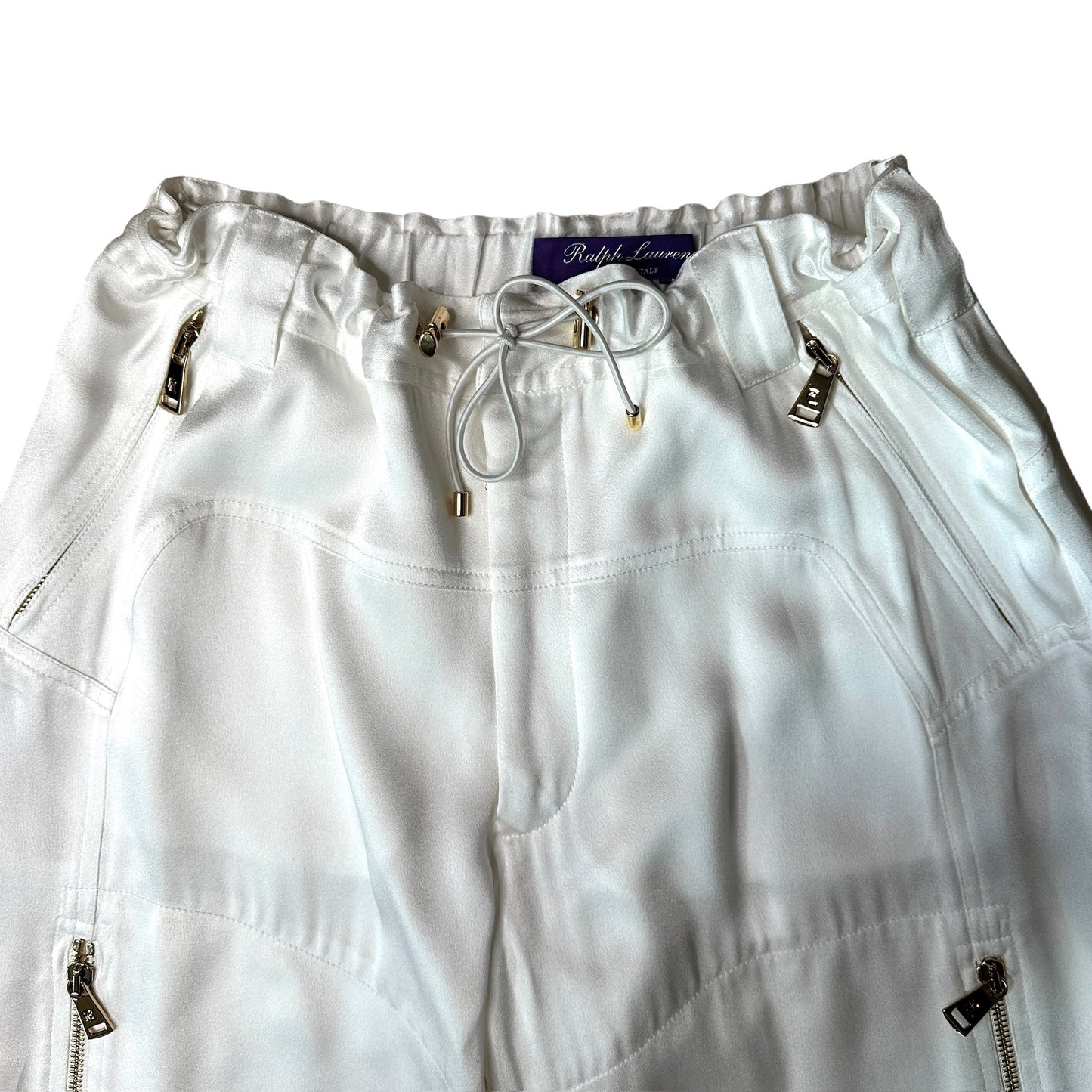 Glossy White Cargo Pant - 2
