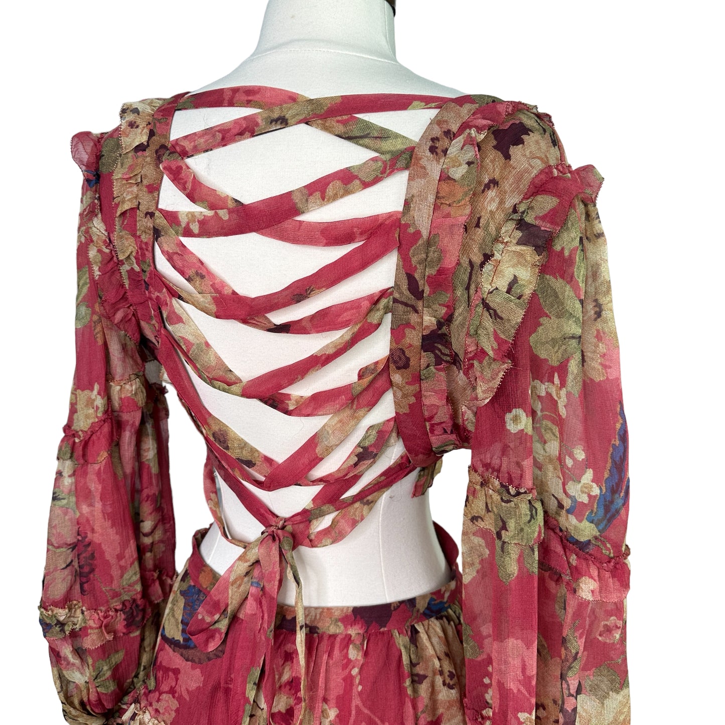 Floral Silk Dress - M