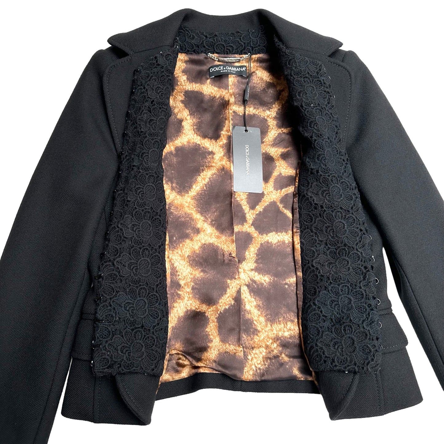 Black Lace, Faux-Pearl & Sequins Jacket - L
