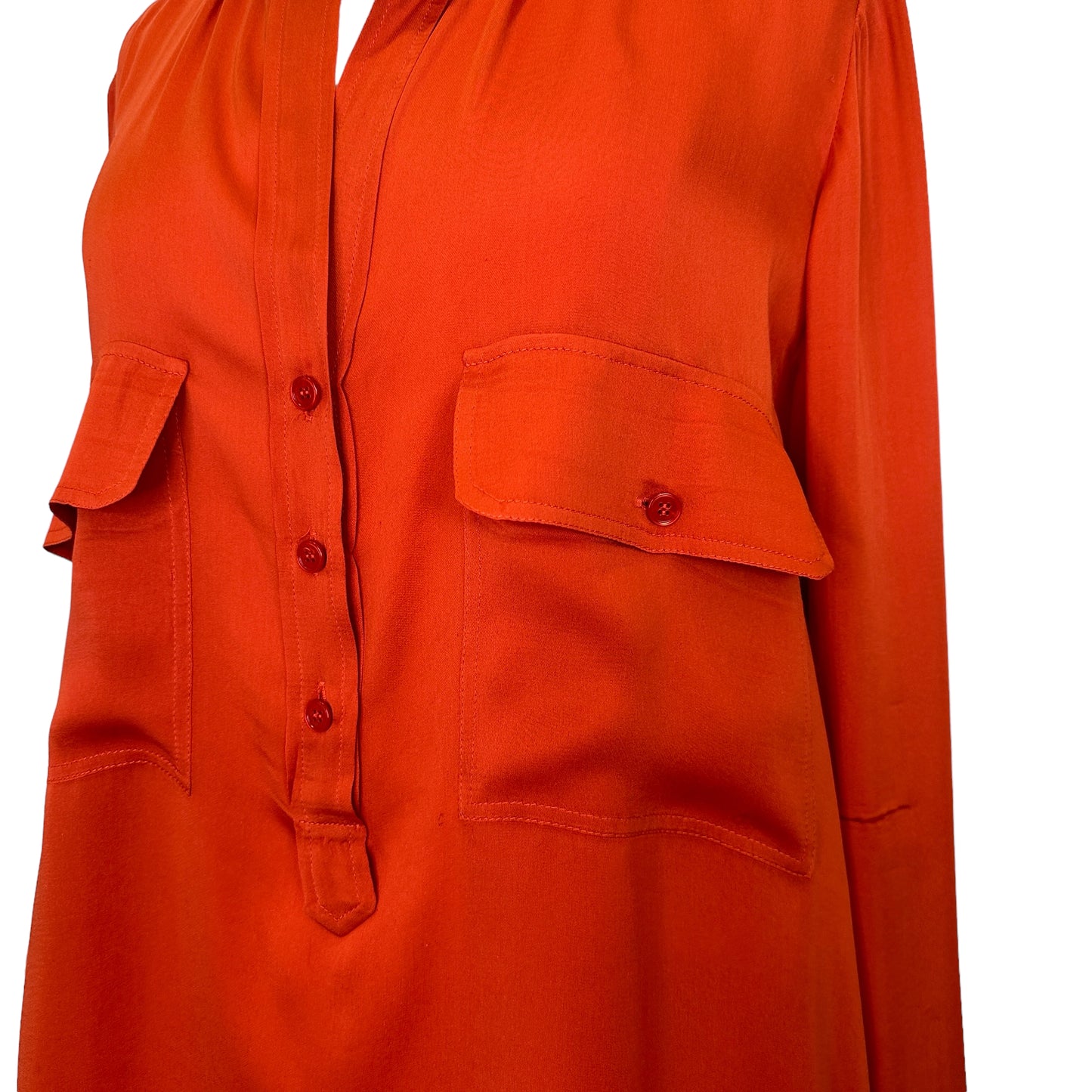 Red Silk Blouse - L