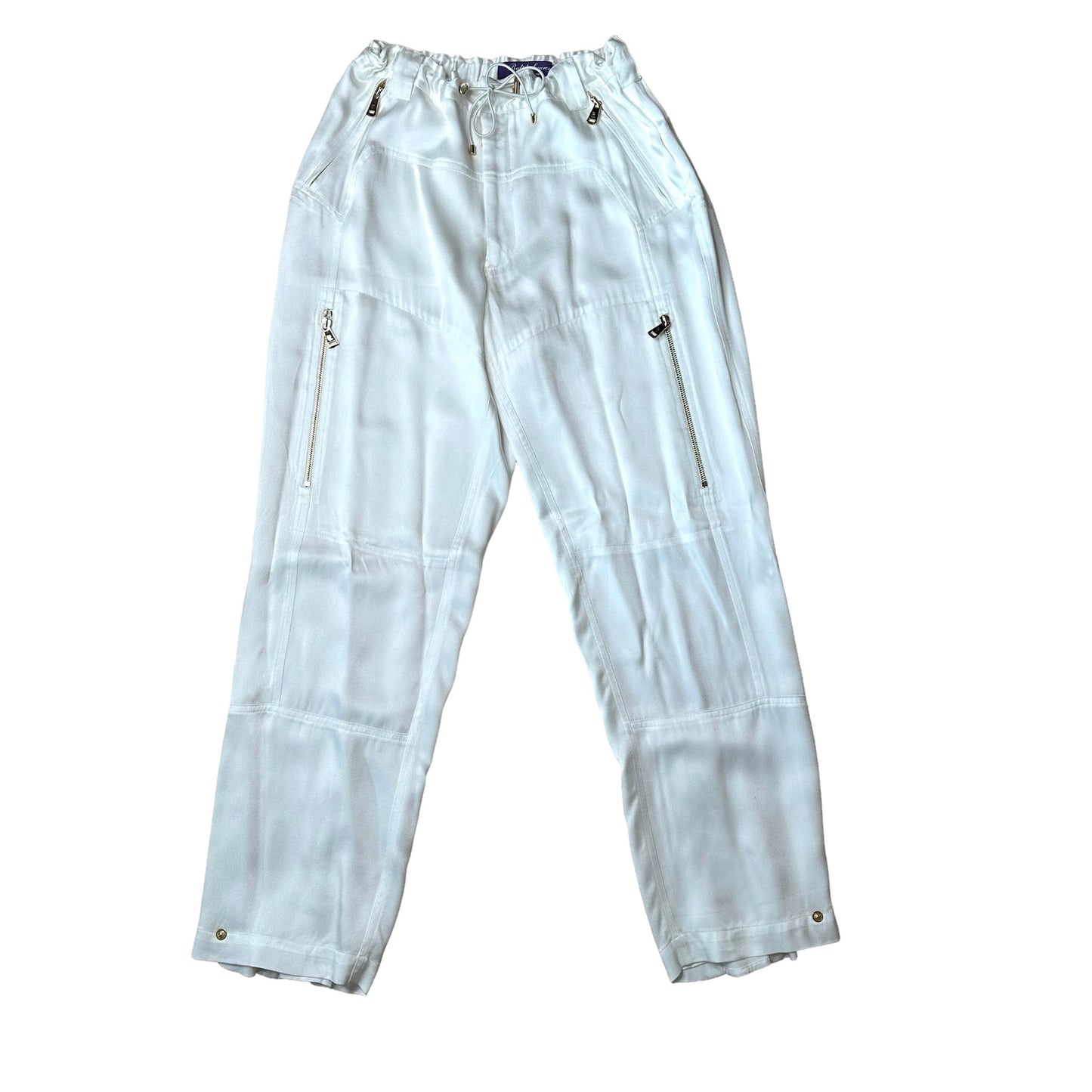 Glossy White Cargo Pant - 2