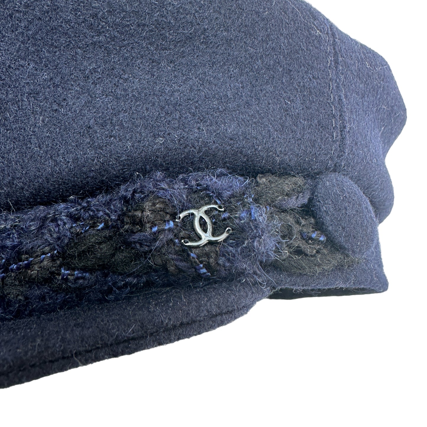 Navy Wool Newsboy Cap - M