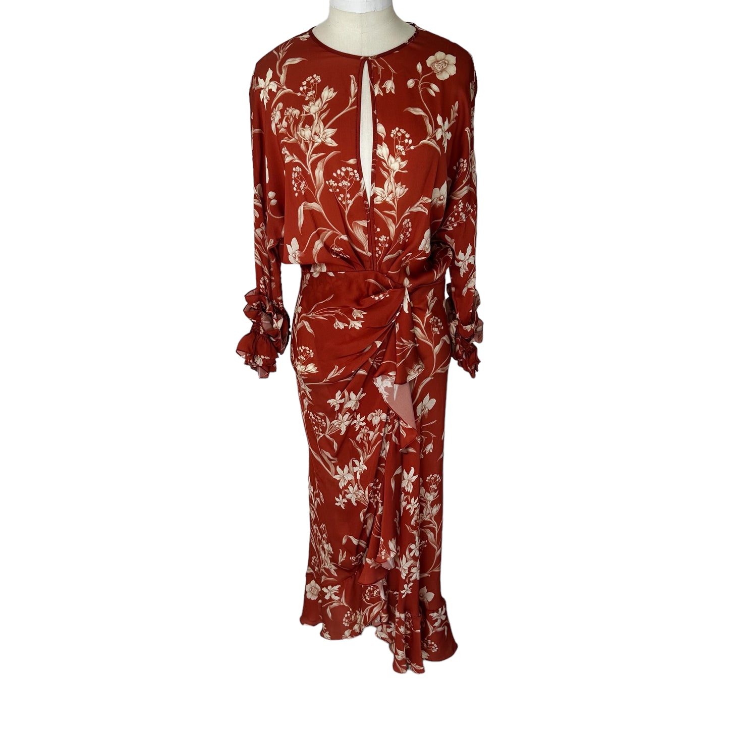 Red Floral Dress - S