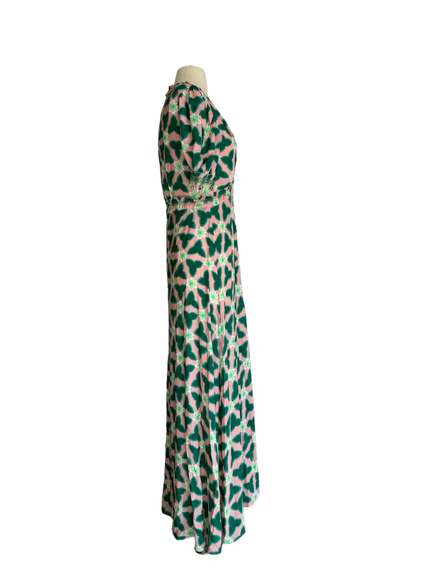 Green & Pink Maxi Dress - M
