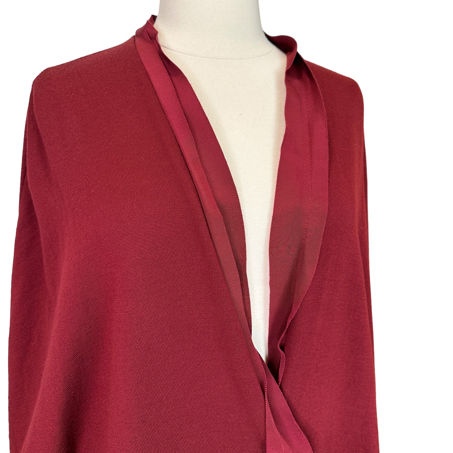 Red Wool Cardigan - L