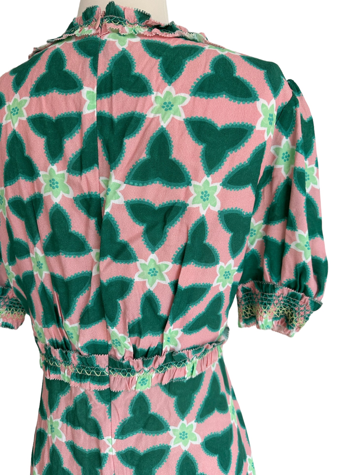 Green & Pink Maxi Dress - M