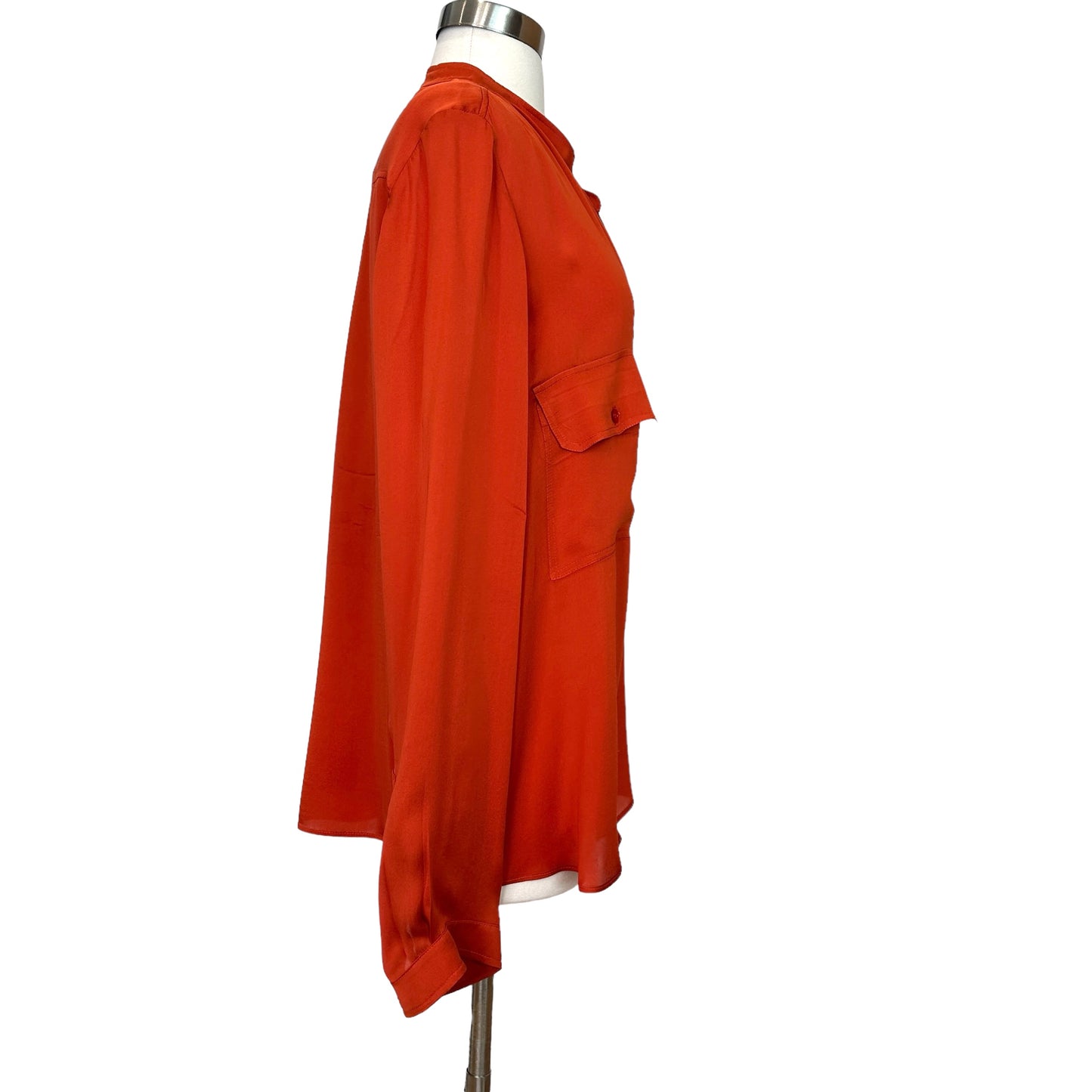 Red Silk Blouse - L