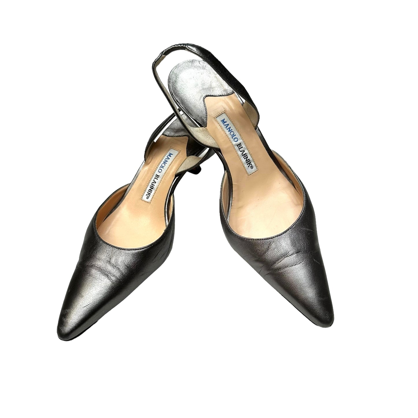 Metallic Leather Heels - 9