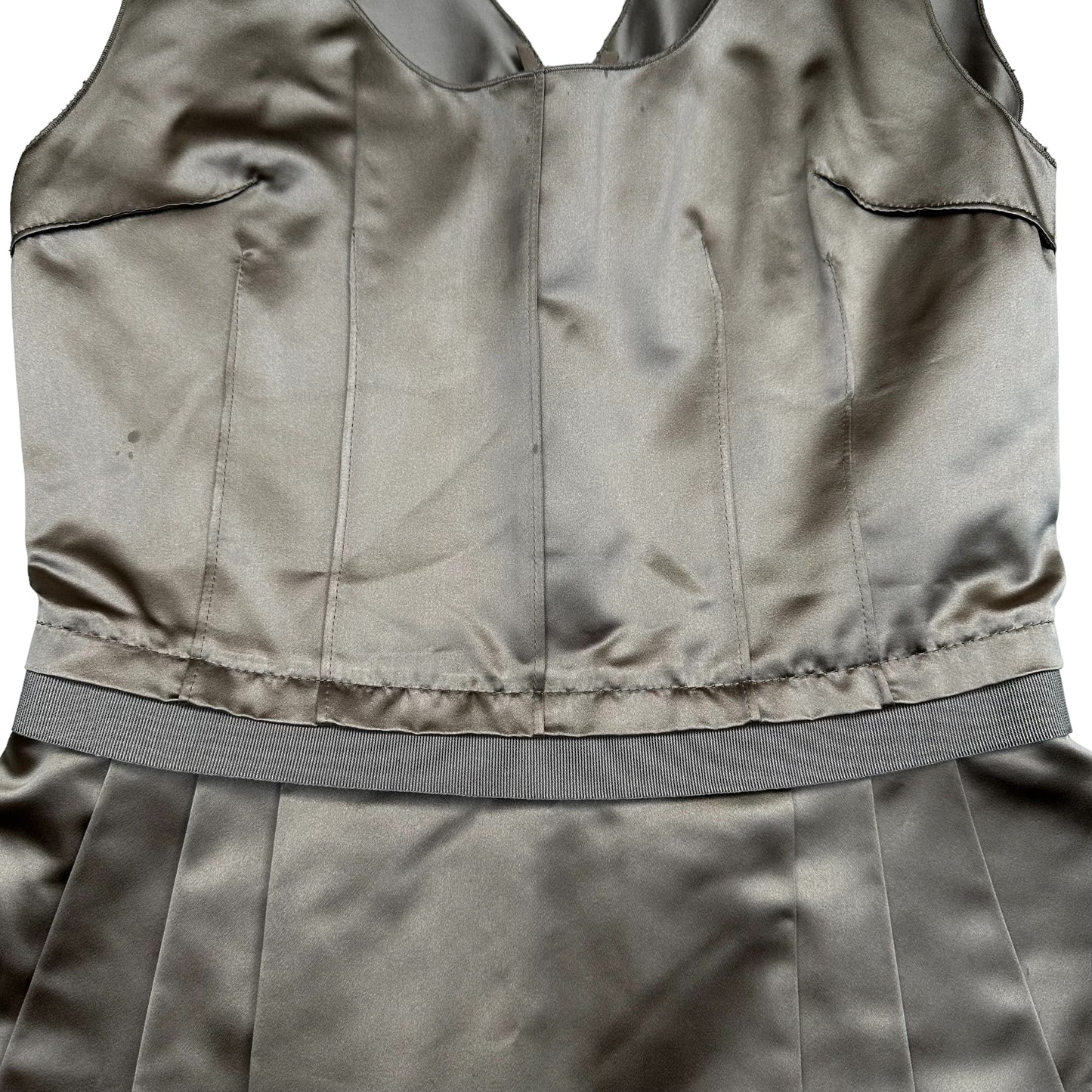 Kaki Silk Dress - S/M