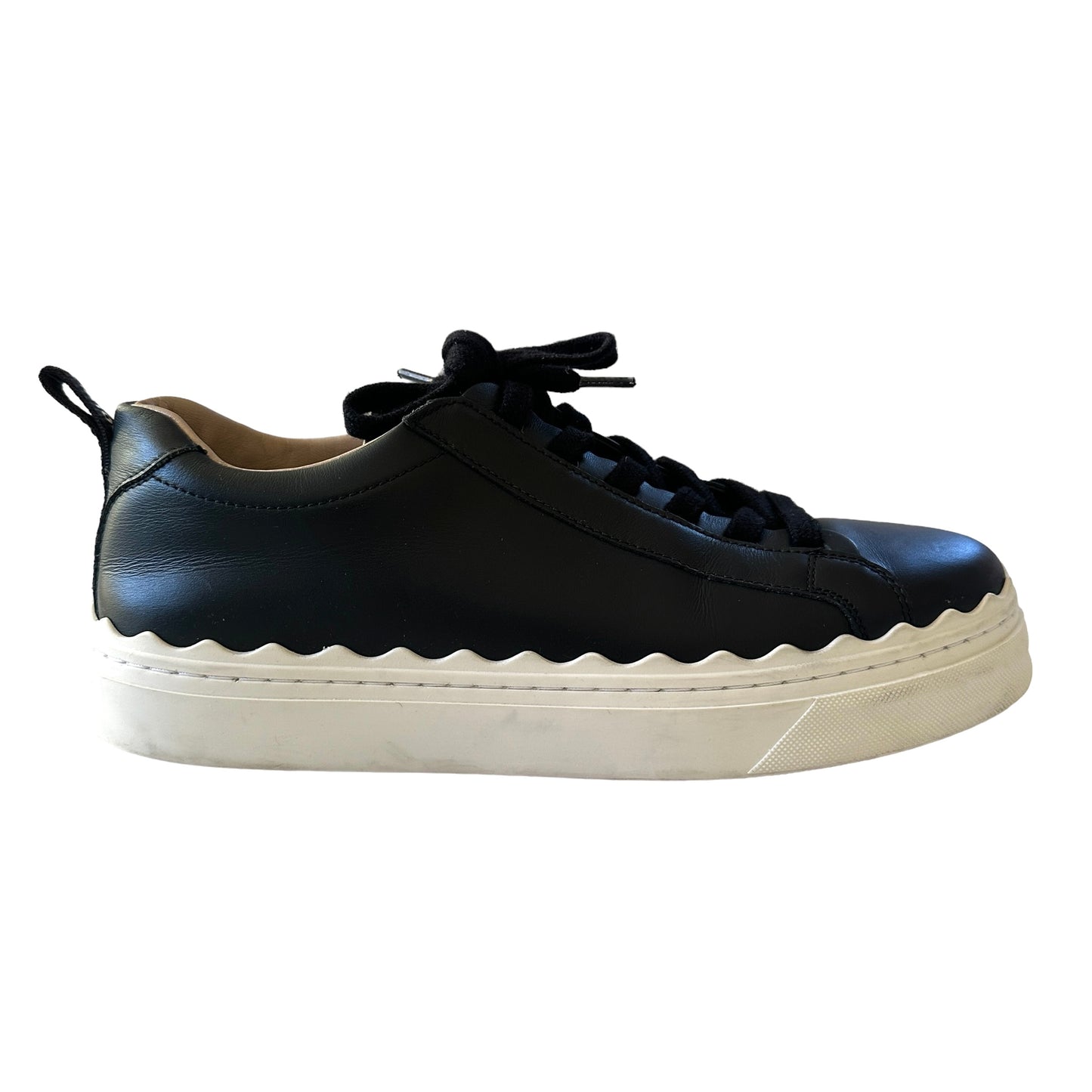 Black Leather Sneakers - 8