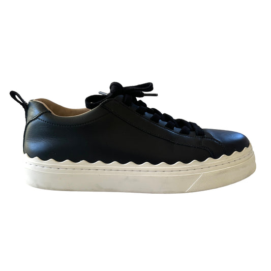 Black Leather Sneakers - 8