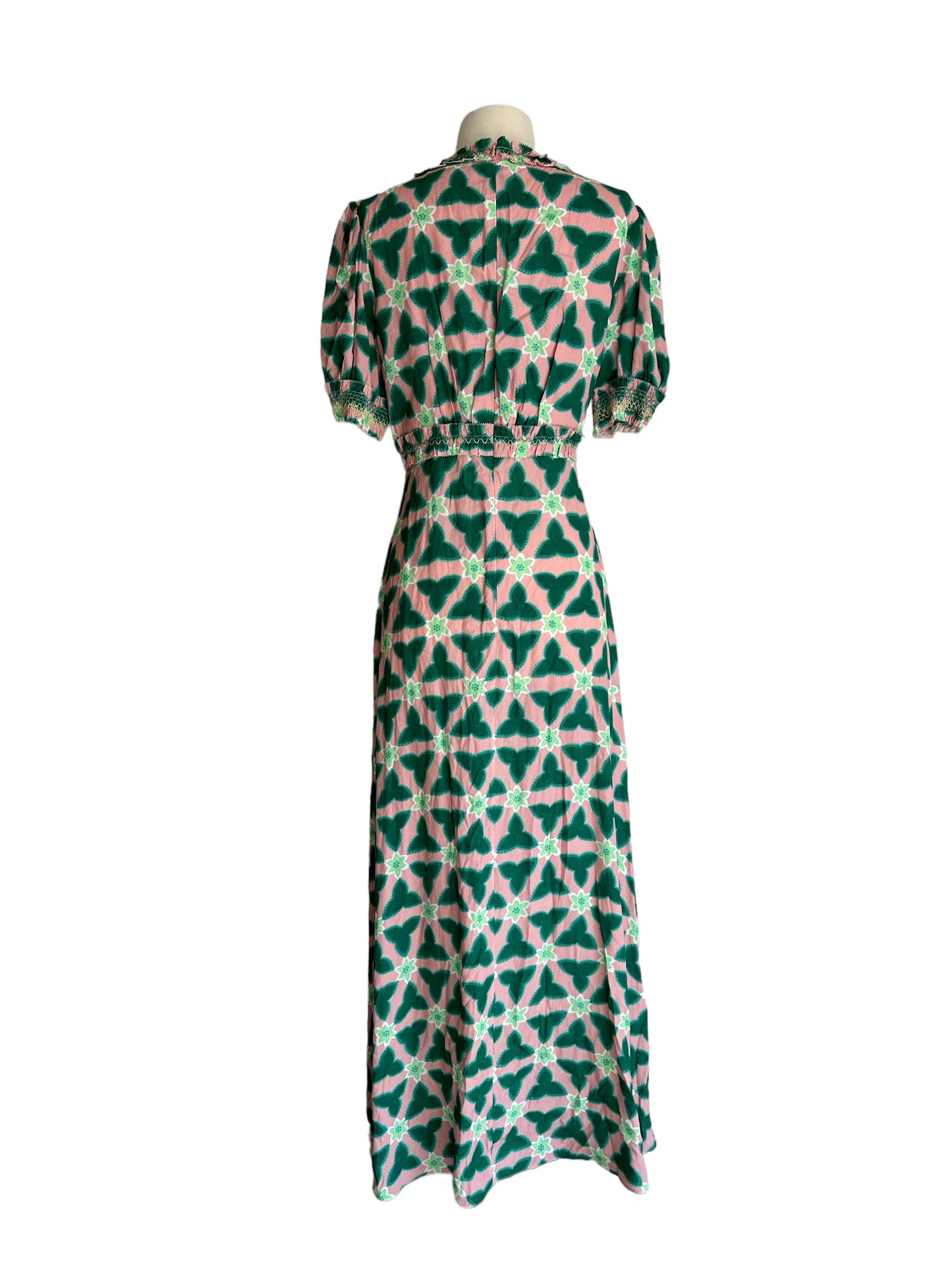 Green & Pink Maxi Dress - M