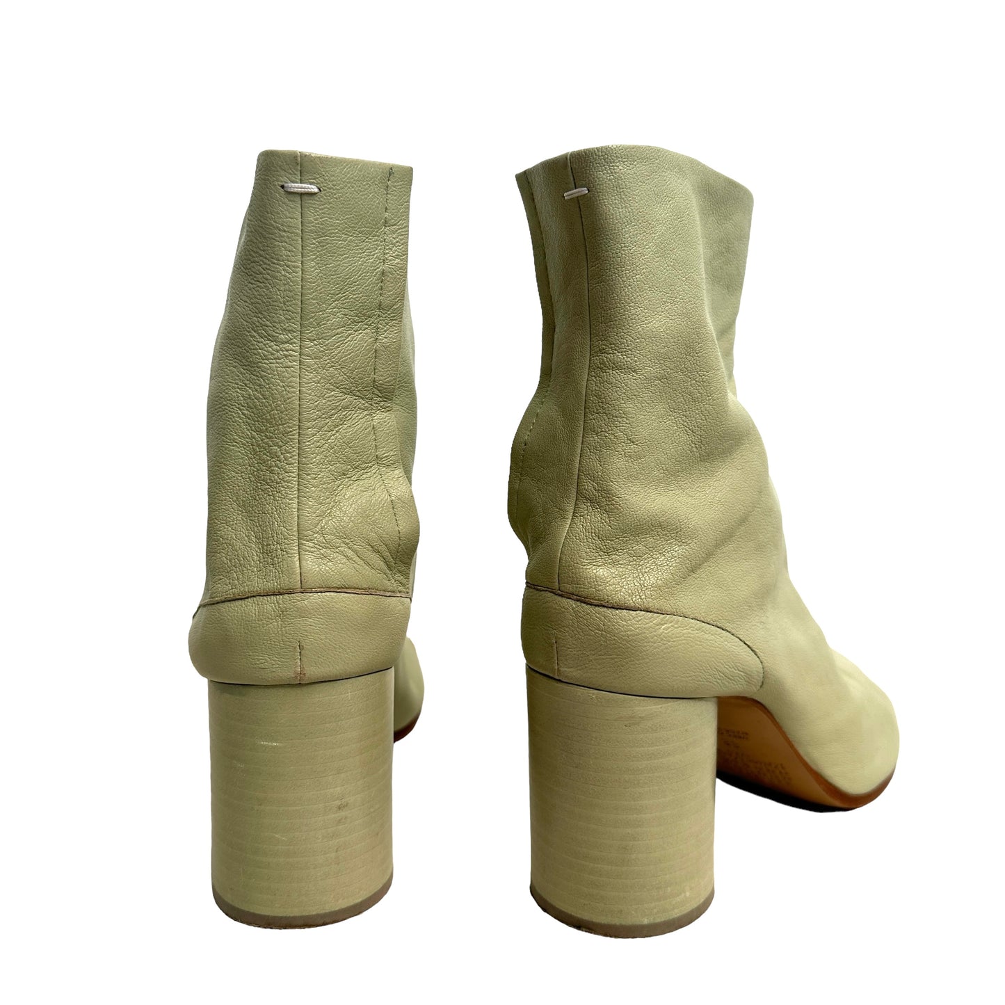 Chalk Leather Tabi Boots - 8