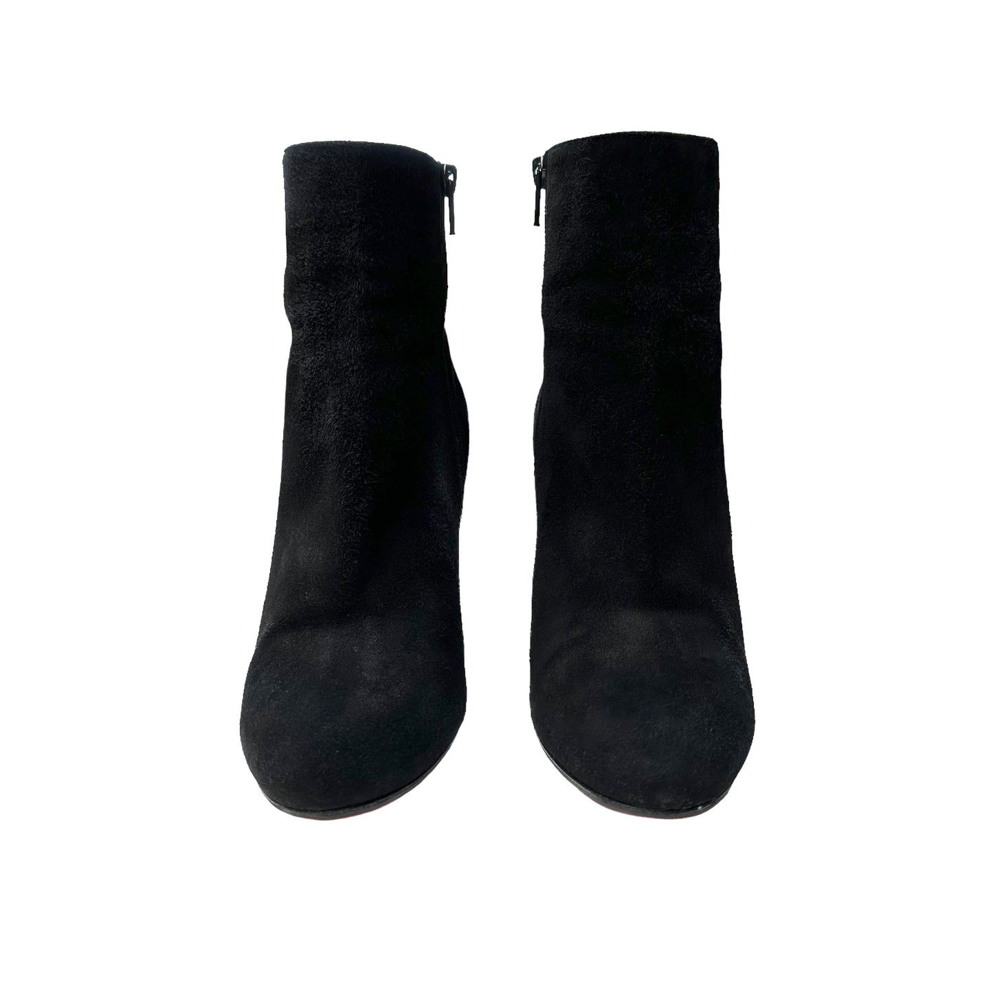 Black Suede Heeled Boots - 9.5